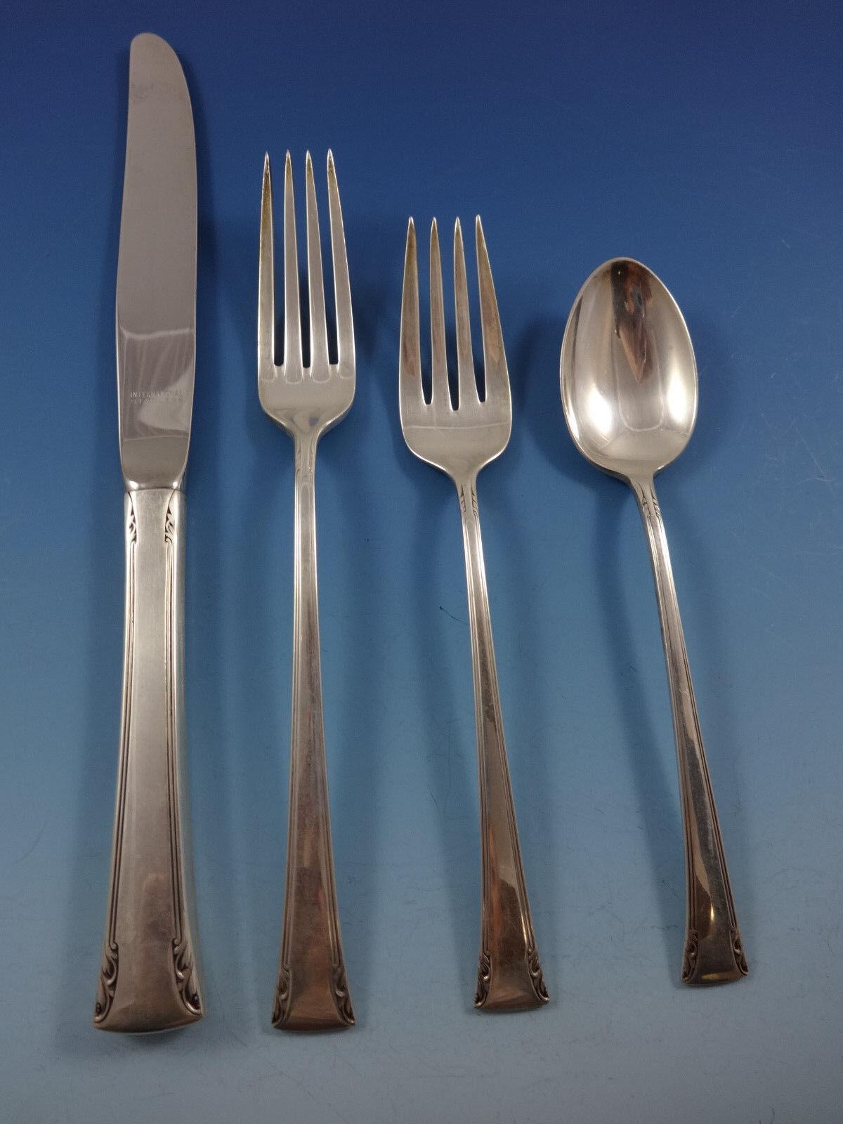 Serenity by International Sterling Silver Flatware Service For 8 Set 36 Pieces For Sale 2