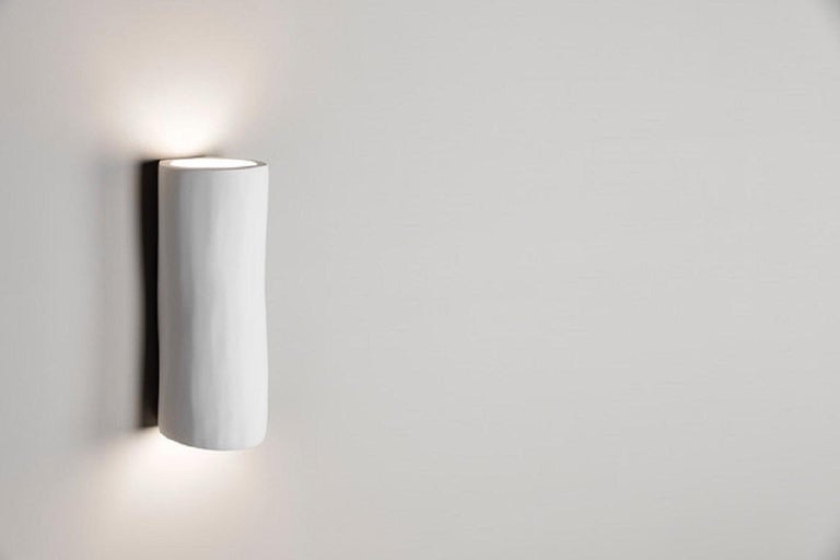 British Serenity Contemporary Wall Sconce, Wall Light, White Plaster, Hannah Woodhouse For Sale