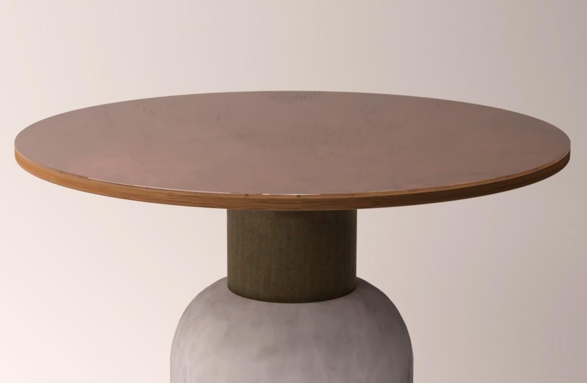 Modern Serenity Fusion 40 Alabaster and Iroko Wood Table by Alabastro Italiano For Sale