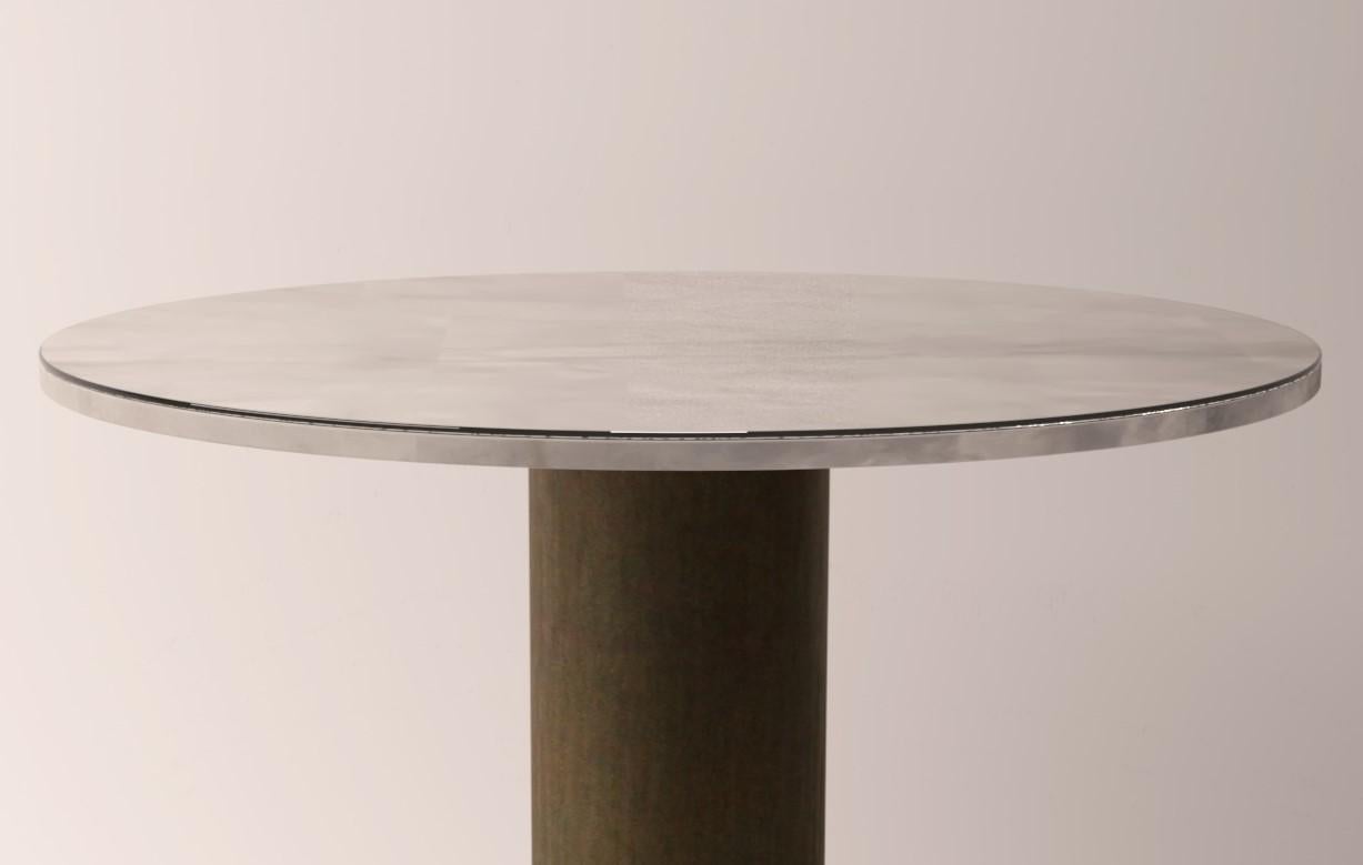 Moderne Table Serenity Fusion 50 Iroko en bois et albâtre par Alabastro Italiano en vente