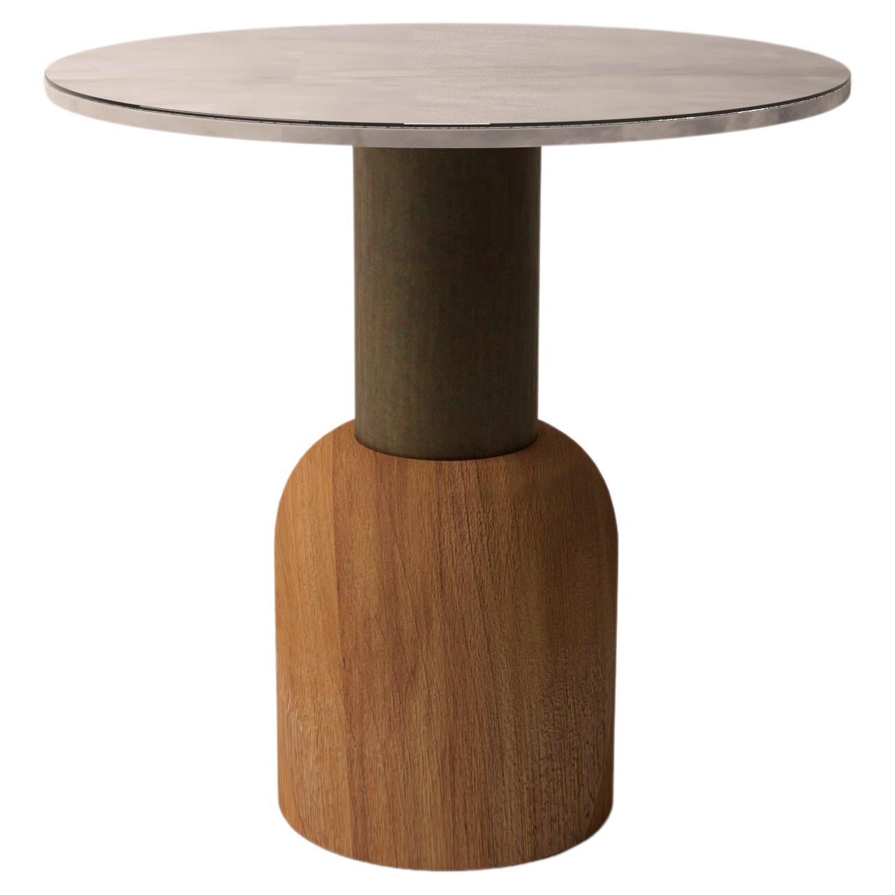 Serenity Fusion 50 Iroko Wood and Alabaster Table by Alabastro Italiano