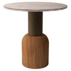 Table Serenity Fusion 50 Iroko en bois et albâtre par Alabastro Italiano