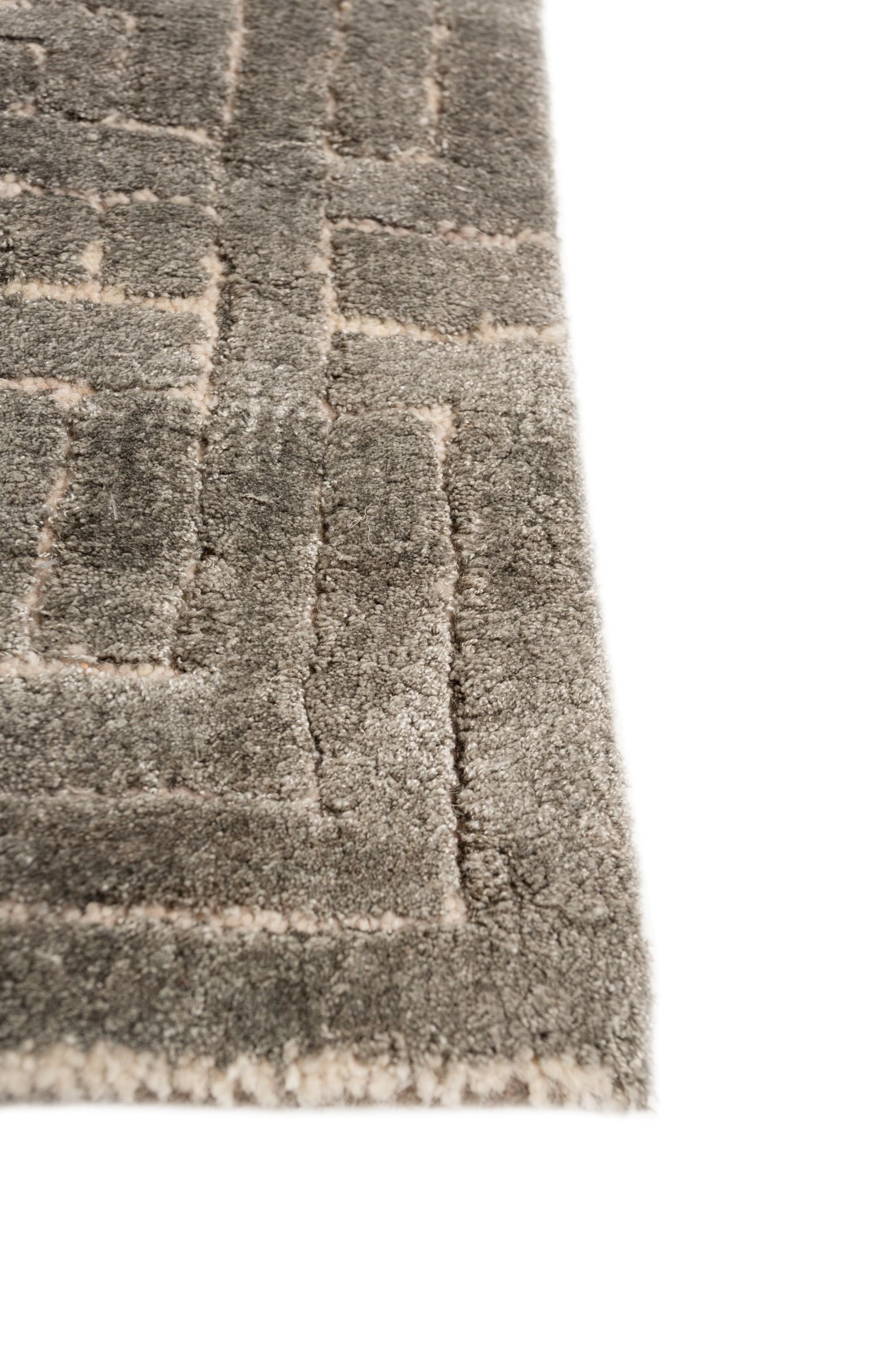 Are you searching for a rug that effortlessly transforms your space? Introducing this modern, hand-knotted masterpiece . With its sophisticated tone-on-tone palette of sealskin and flax, this rug instantly uplifts any mood, adding warmth and comfort
