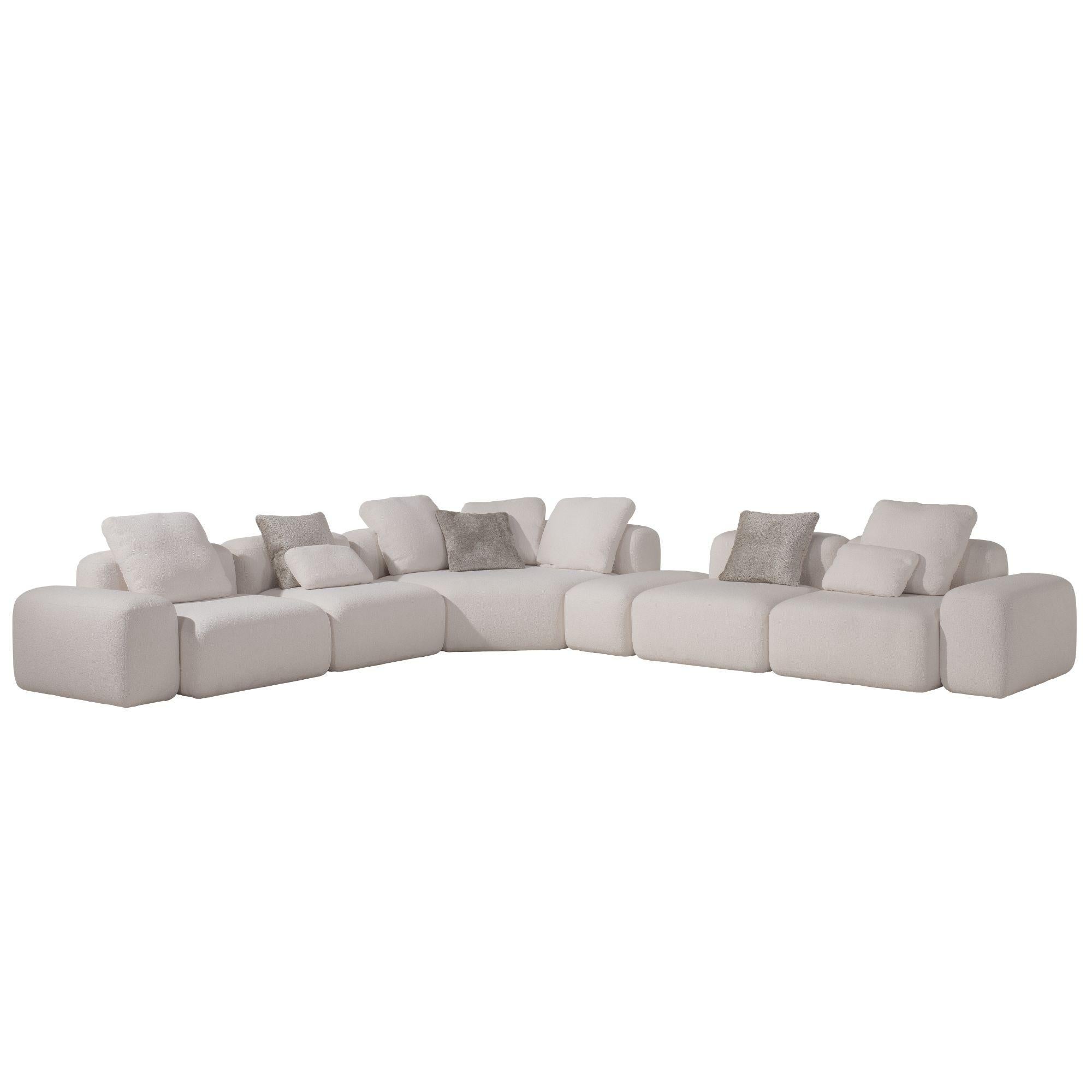 Modulares modernes Chaise-Longue-Sofa von SERENITY (Handgefertigt) im Angebot