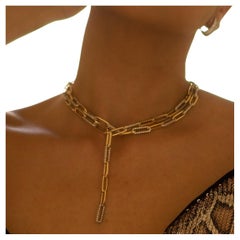 Serenity Paperclip Diamond Y-Lariat Necklace