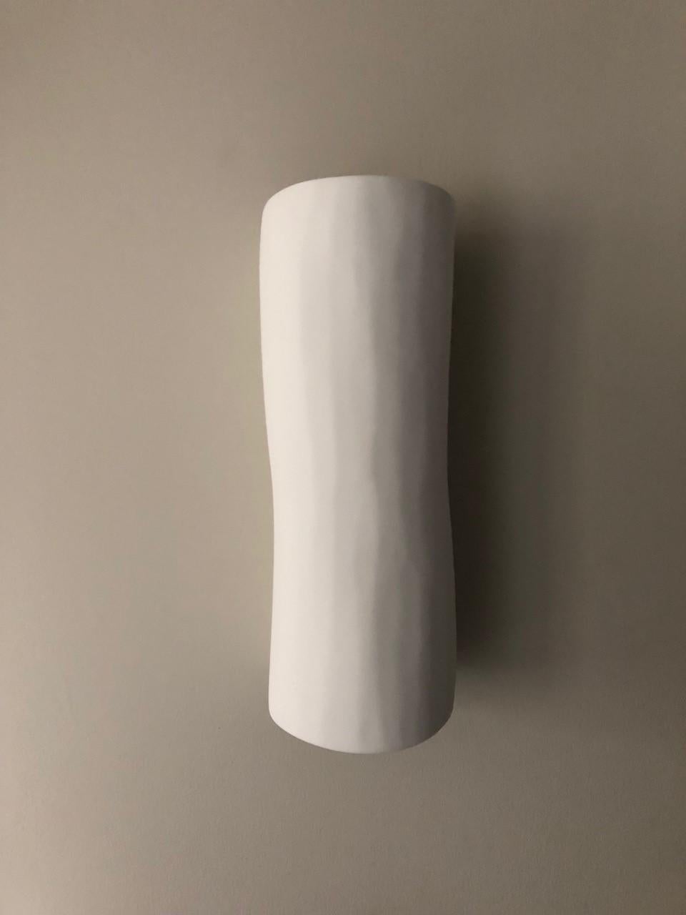 Molded Serenity Sofie Contemporary Wall Sconce/Light, White Plaster, Hannah Woodhouse For Sale
