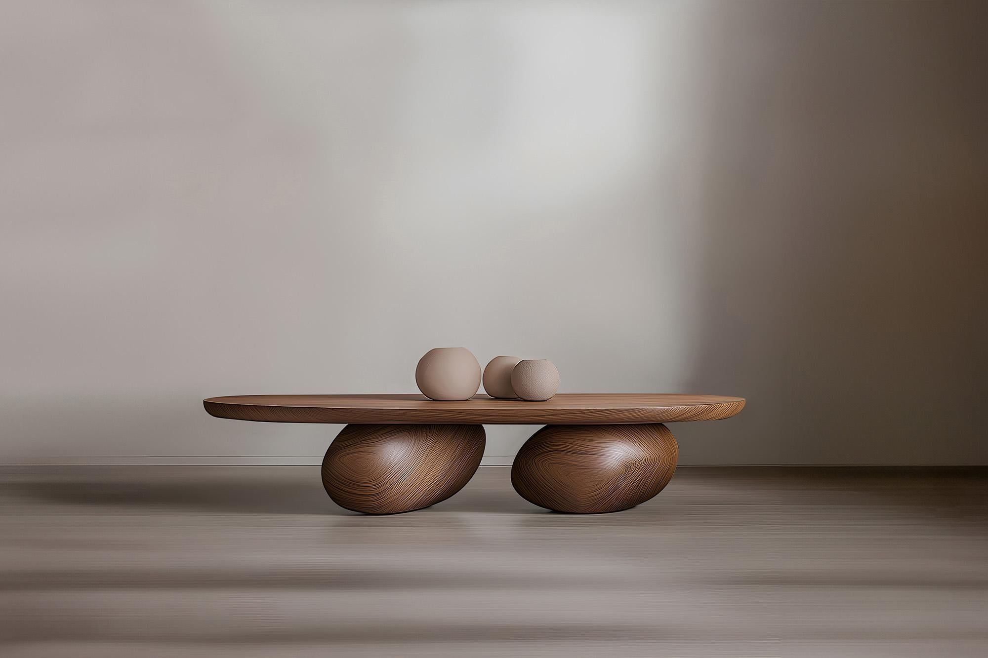 Brutalist Sereno Center Table Serie 2 by NONO – Minimalist Design with Pebble Legs For Sale