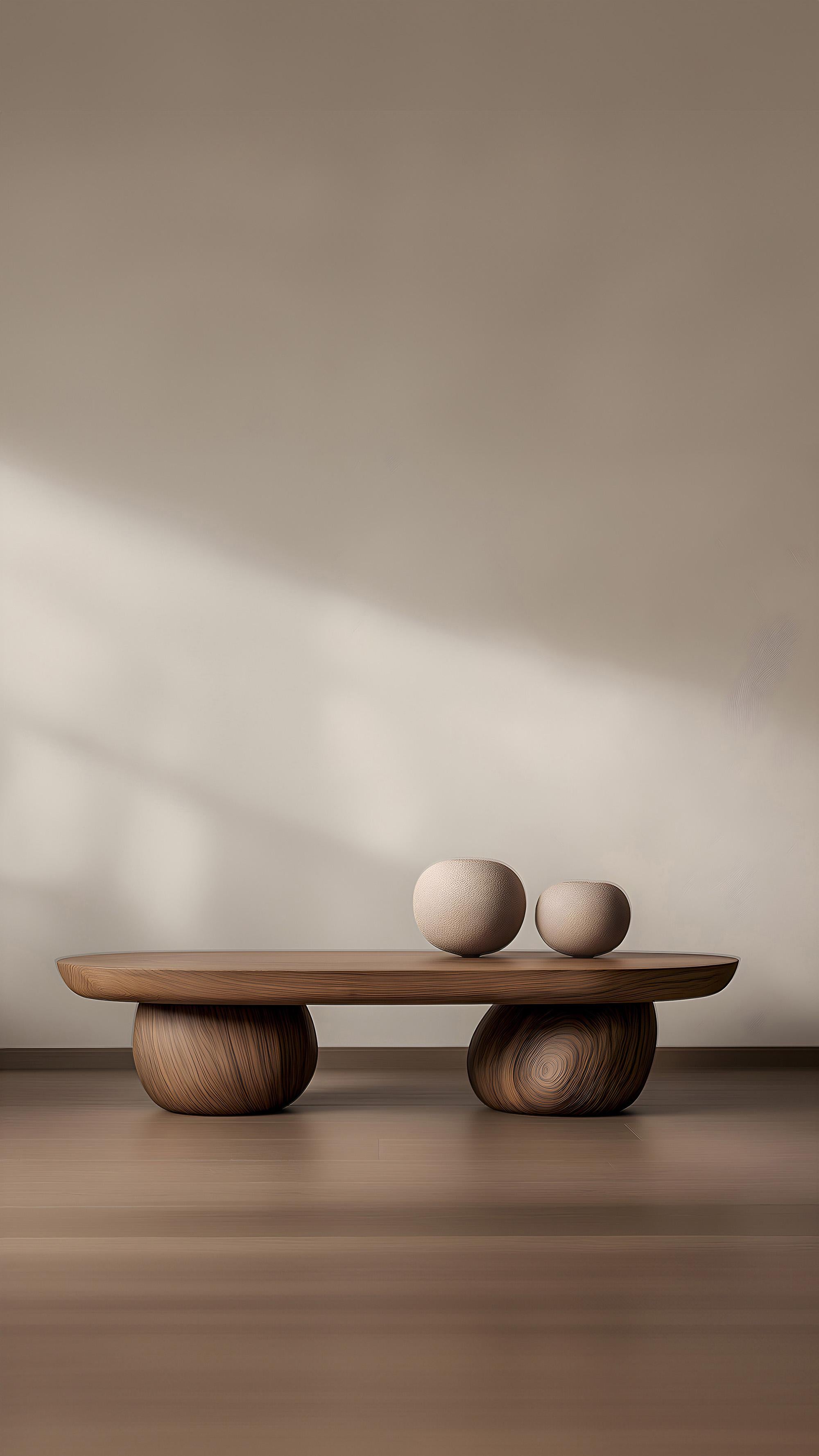 Brutalist Sereno Coffee Table Serie 1 by Joel Escalona – Solid Wood for Modern Interiors For Sale
