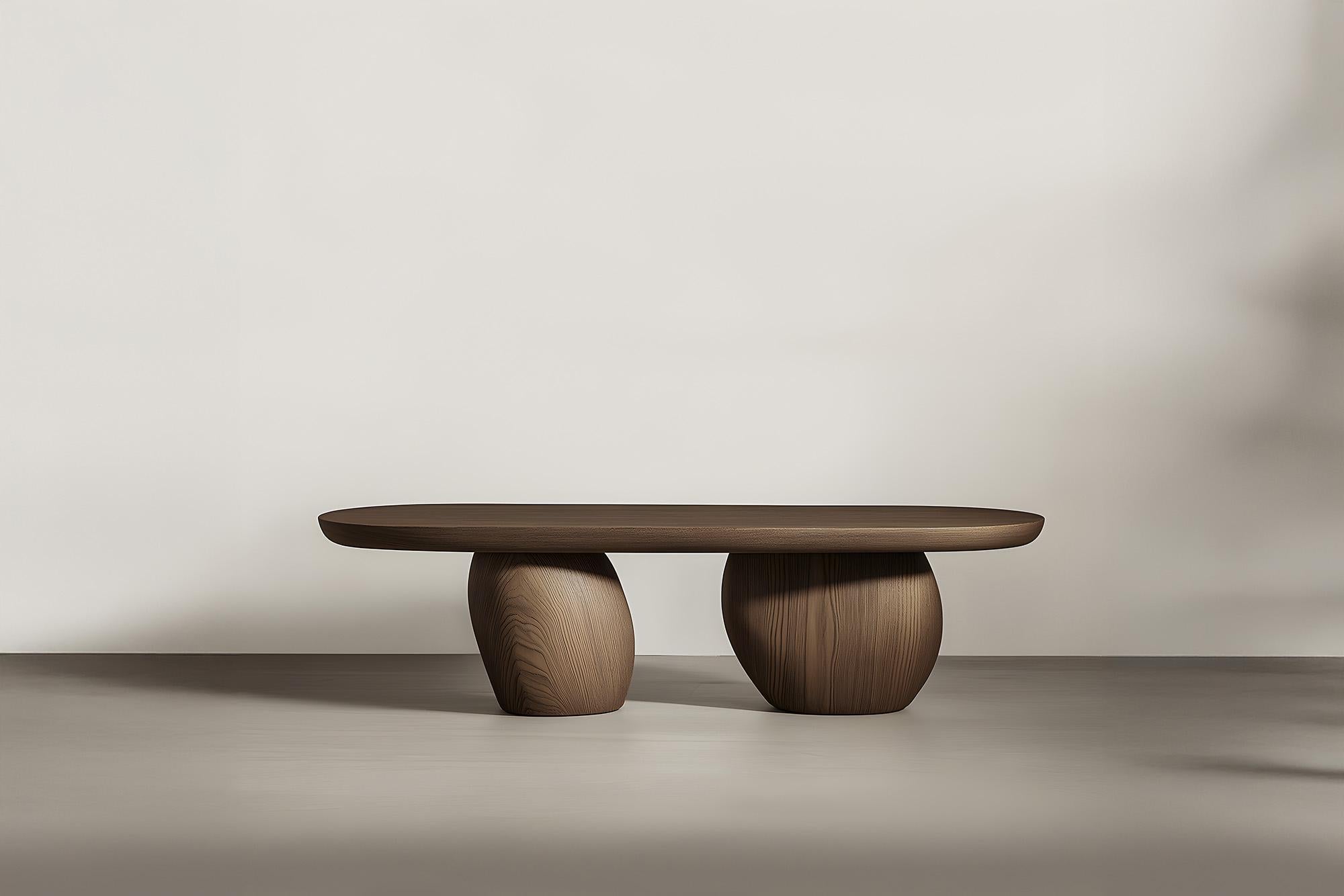 Sereno Couchtisch Serie 33 von NONO - Skulpturale Beine aus Massivholz (Brutalismus) im Angebot