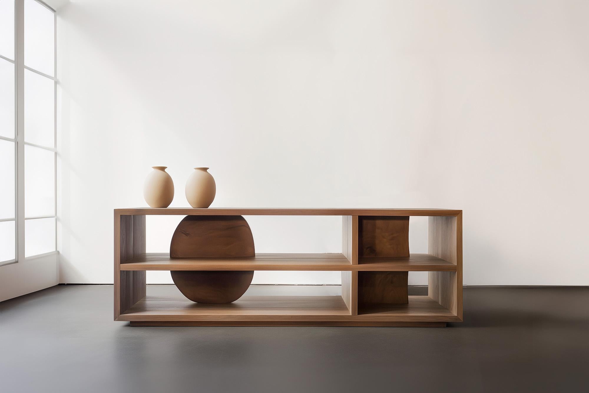 Mid-Century Modern Sereno Credenza 12, High-End Craftsmanship, Sculptural Detail by NONO For Sale