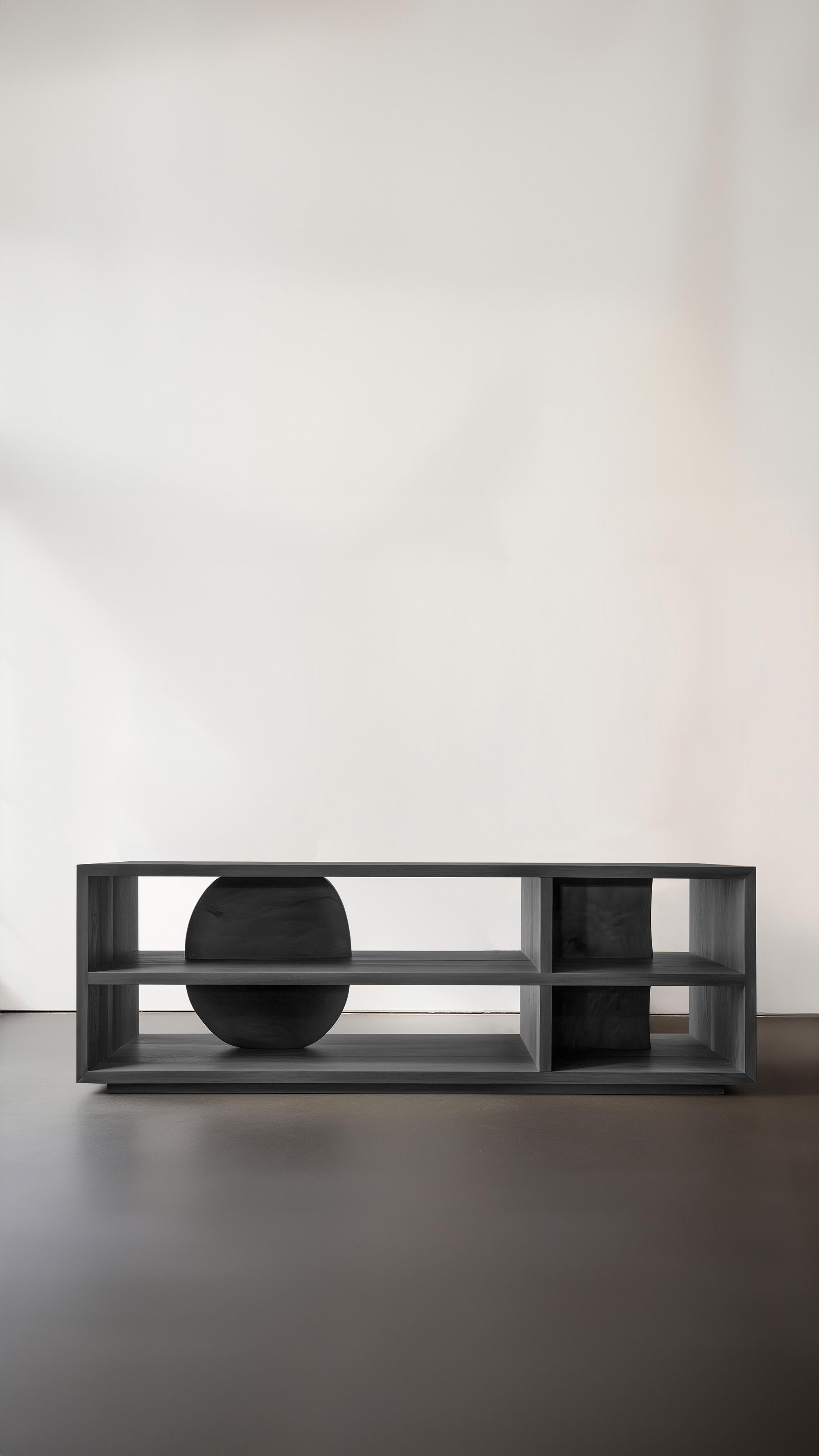 Wood Sereno Credenza 12, High-End Craftsmanship, Sculptural Detail by NONO For Sale