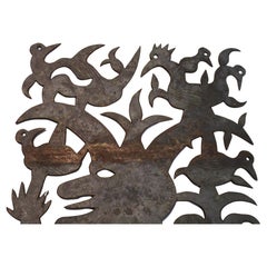 Seresier Louis-Juste Haitian Cut Steel Sculpture Spirit God & Birds