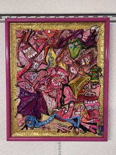 3D Abstract Acrylic Painting on Canvas by Serg Graff "Funny Critters", COA