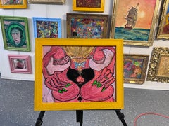 Abstraktes Gemälde auf Leinwand von Serg Graff „Aqua-Schmetterling“, gerahmt, COA