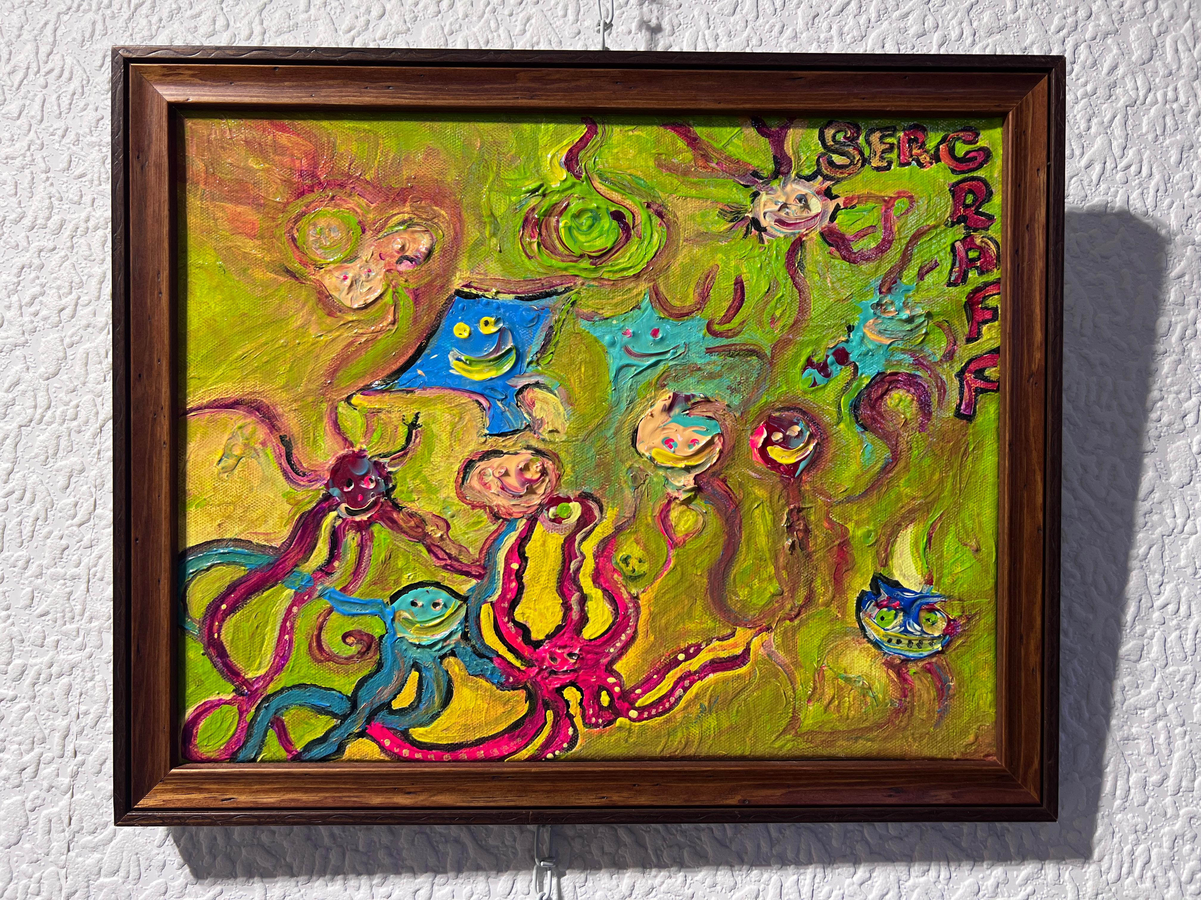 Pittura astratta su tela di Serg Graff 