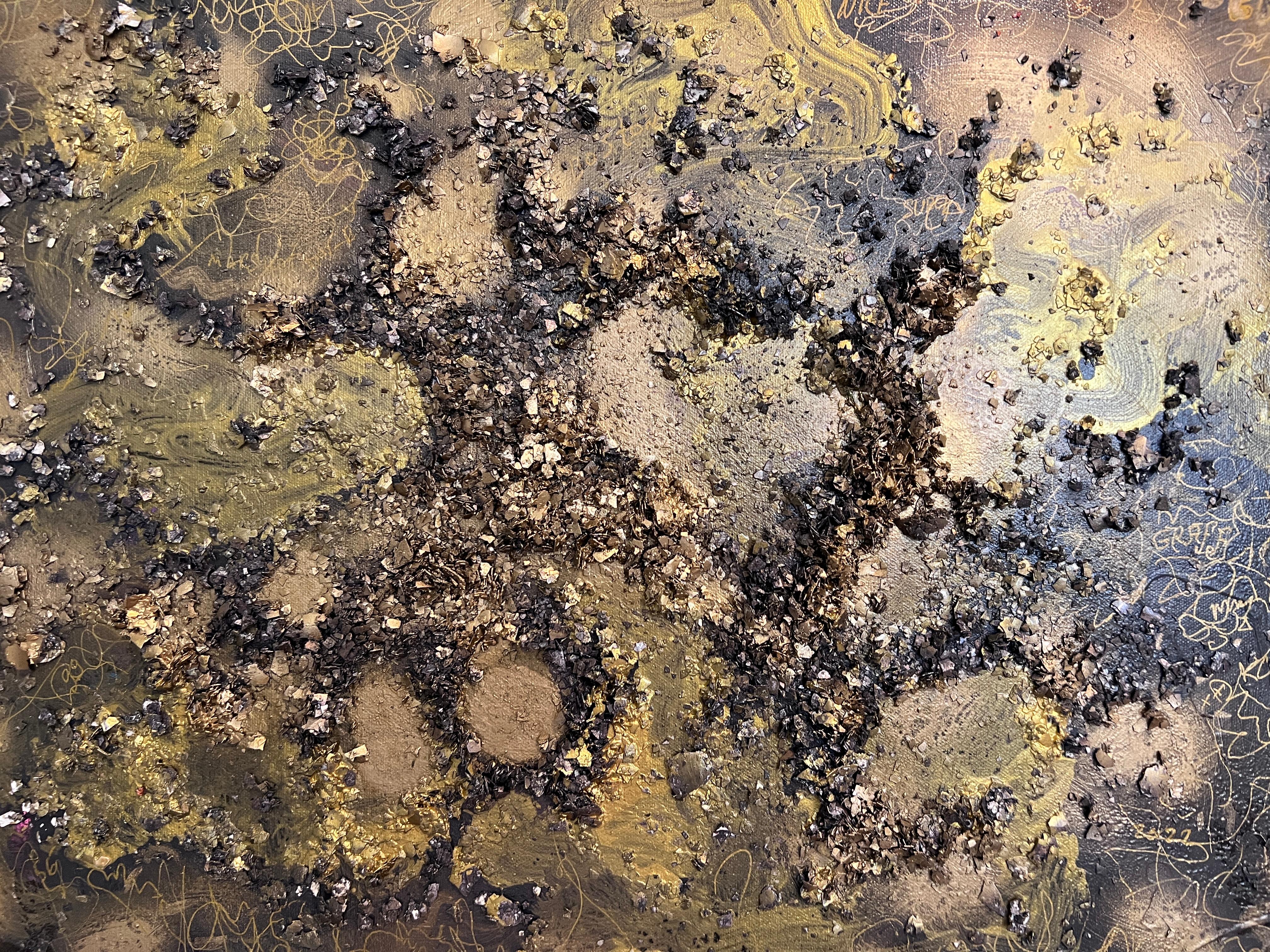 Pittura astratta su tela, intitolata 