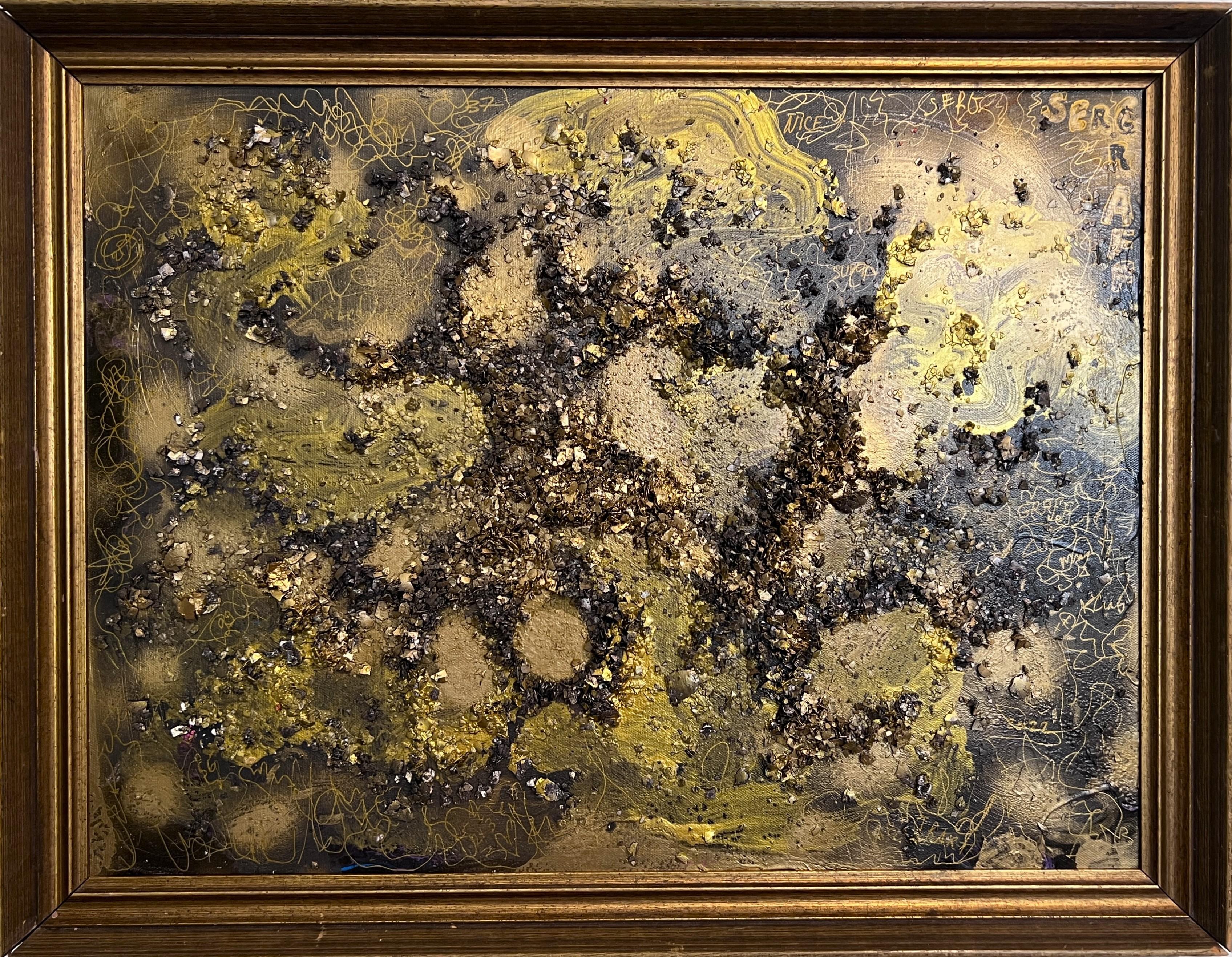 Questo è un dipinto originale su tela in stile fantasy astratto di Serg Graff intitolato "Gold for you". La tecnica mista strutturata rende questo quadro tridimensionale ed espressivo. 
 
Viene fornito firmato, datato e con un COA (Certificato di