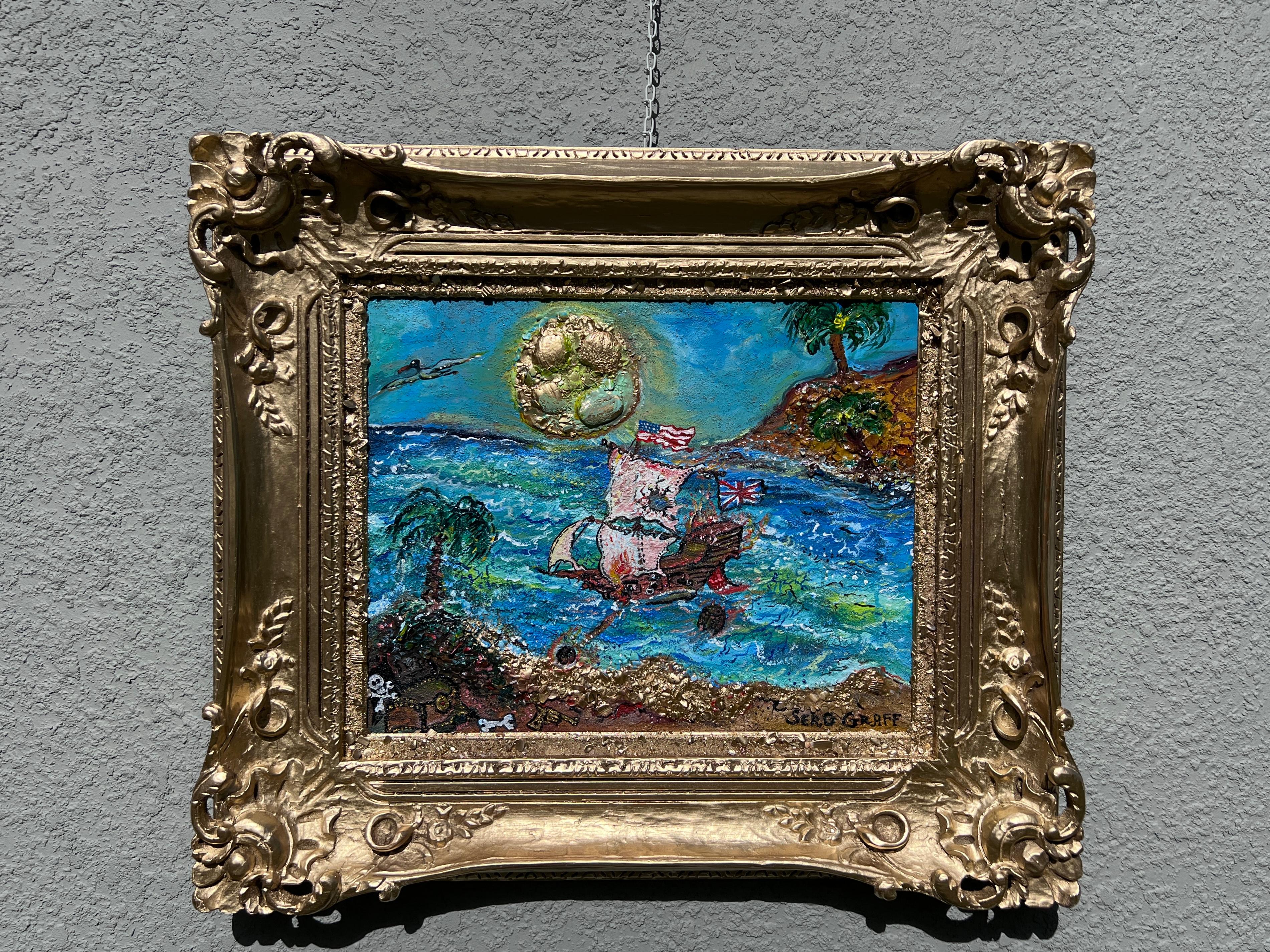 Quadro acrilico su tela di Serg Graff, Paesaggio marino, 