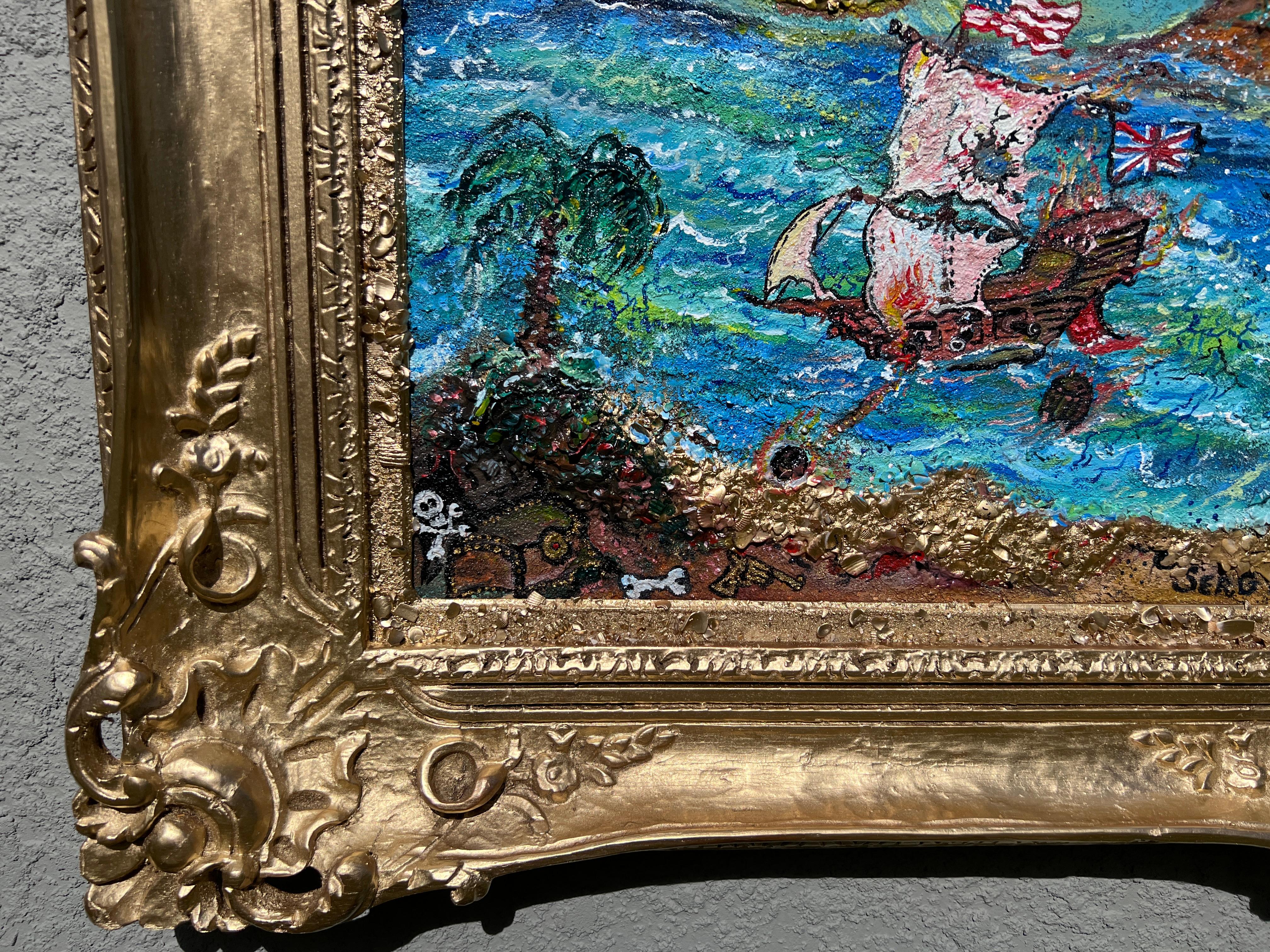Quadro acrilico su tela di Serg Graff, Paesaggio marino, 