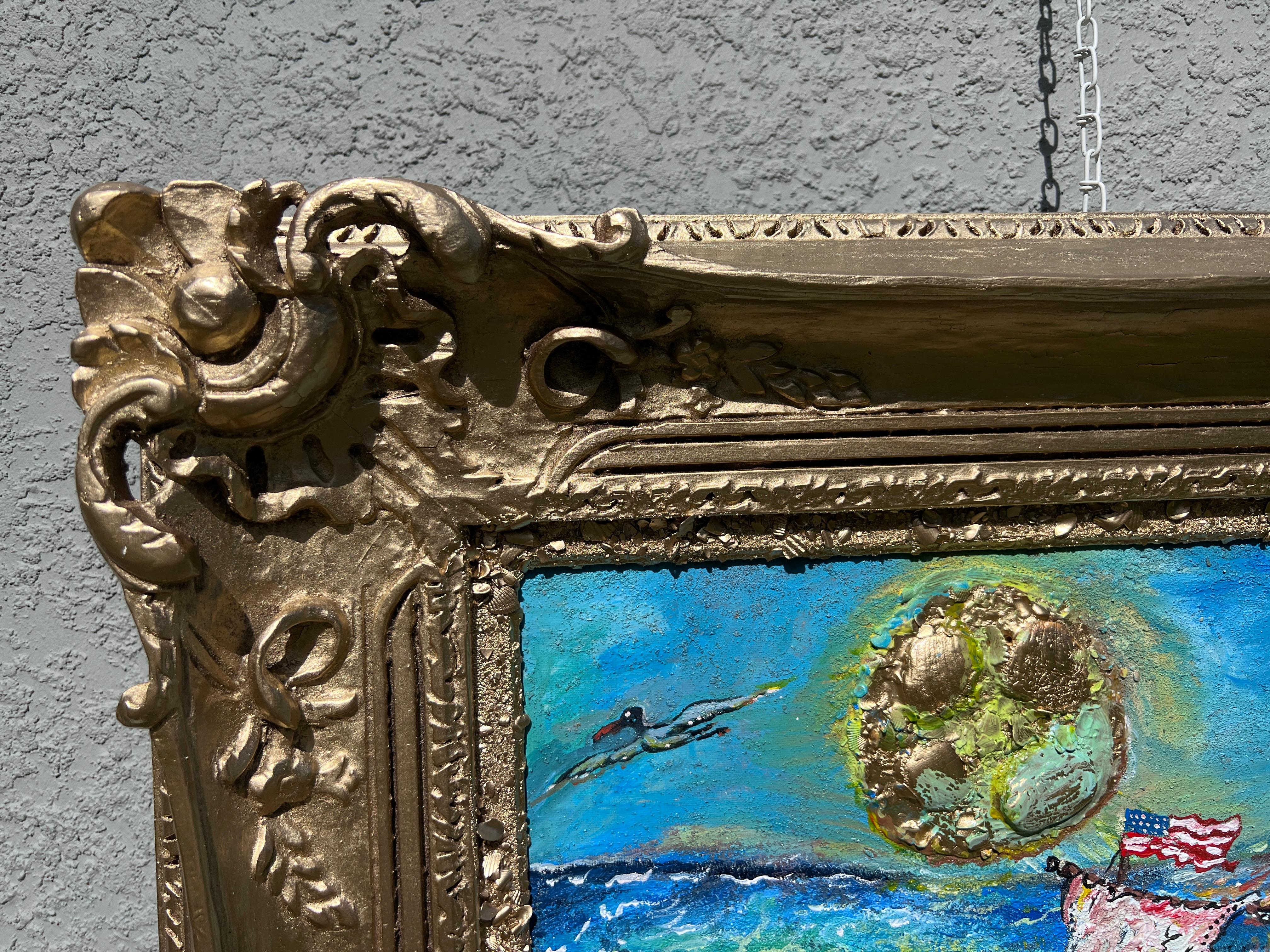 Quadro acrilico su tela di Serg Graff, Paesaggio marino, 