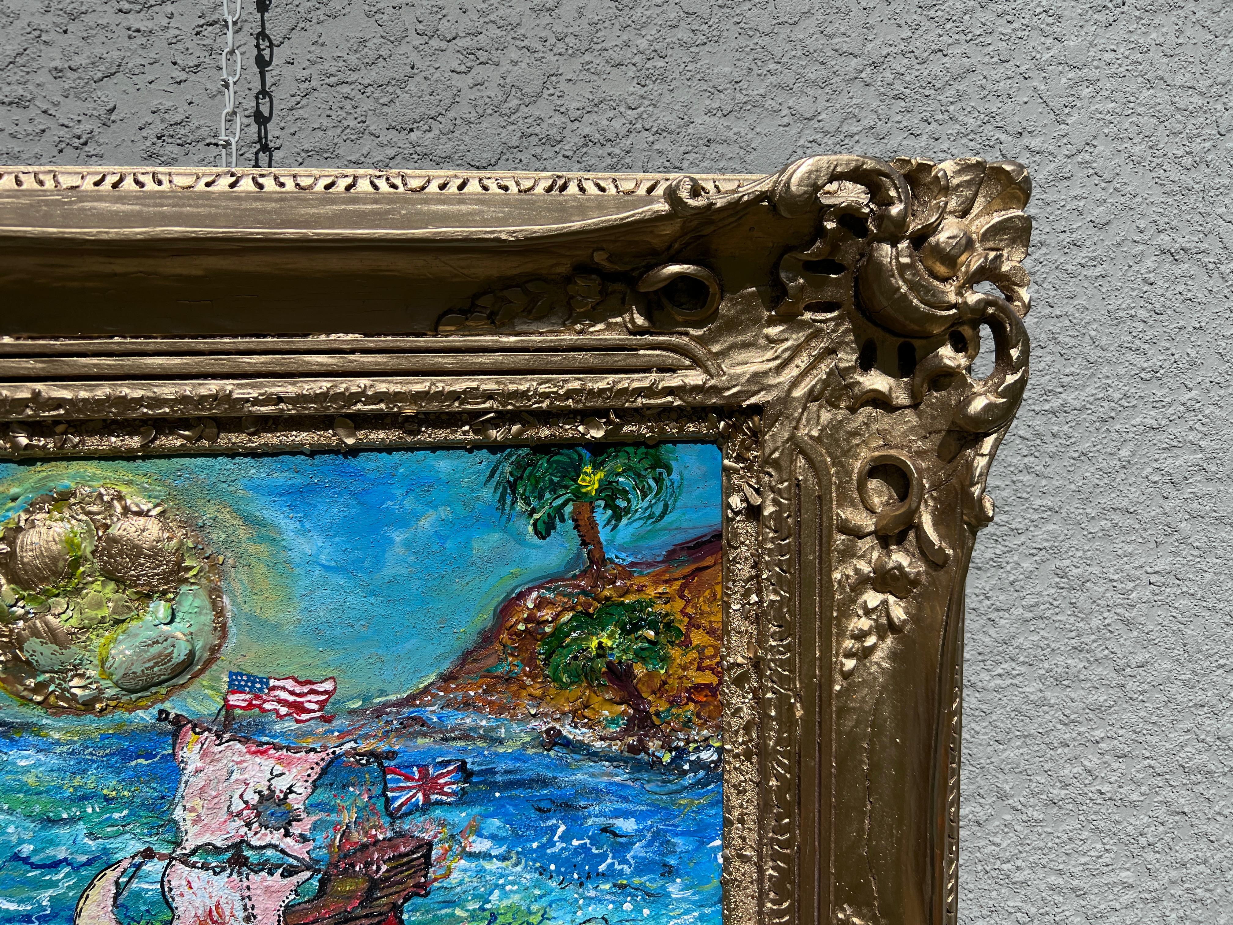 Quadro acrilico su tela di Serg Graff, Paesaggio marino, 