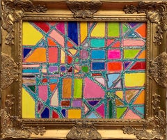 Colorful Abstract Painting “Kaleidoscope Wishes” by Serg Graff, Framed, COA