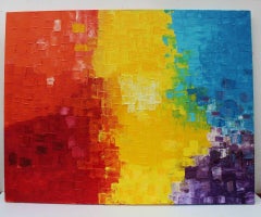 Large Abstract Oil Painting on Canvas "Galactic Solar Rays" Serg Graff, COA
