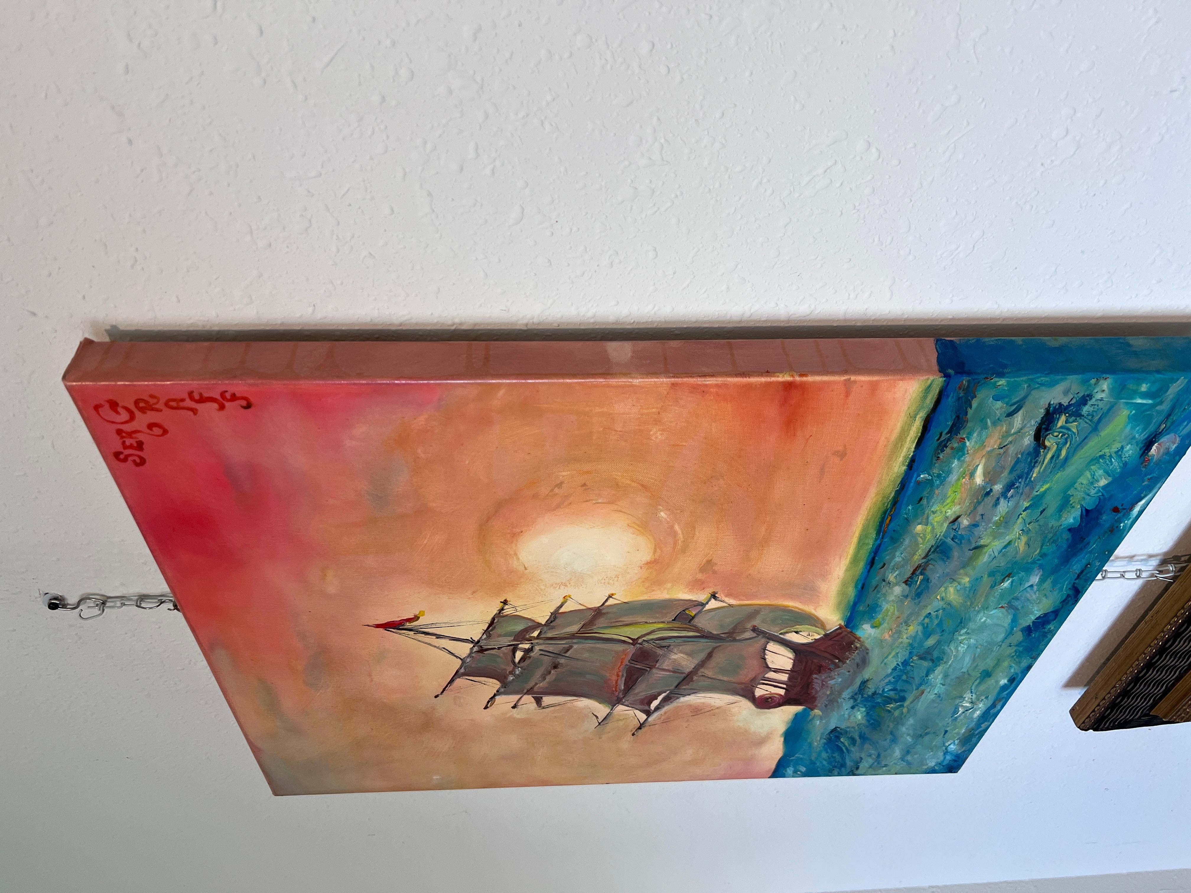 Großes Ölgemälde auf Leinwand, Seelandschaft von Serg Graff 