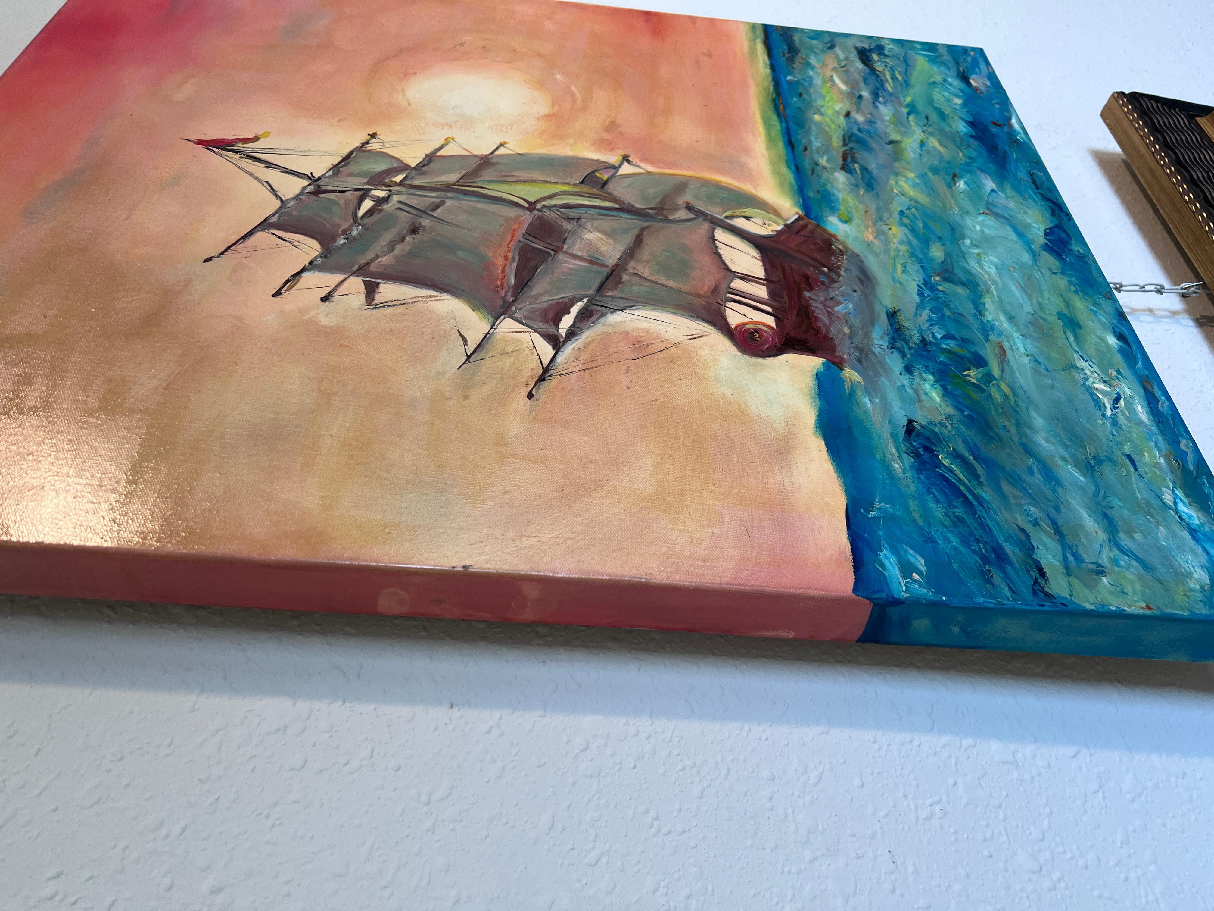 Großes Ölgemälde auf Leinwand, Seelandschaft von Serg Graff 