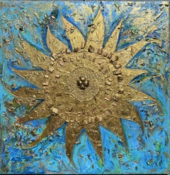 Pintura grande sobre lienzo, estilo abstracto fantasía de Serg Graff "Star Ship" COA