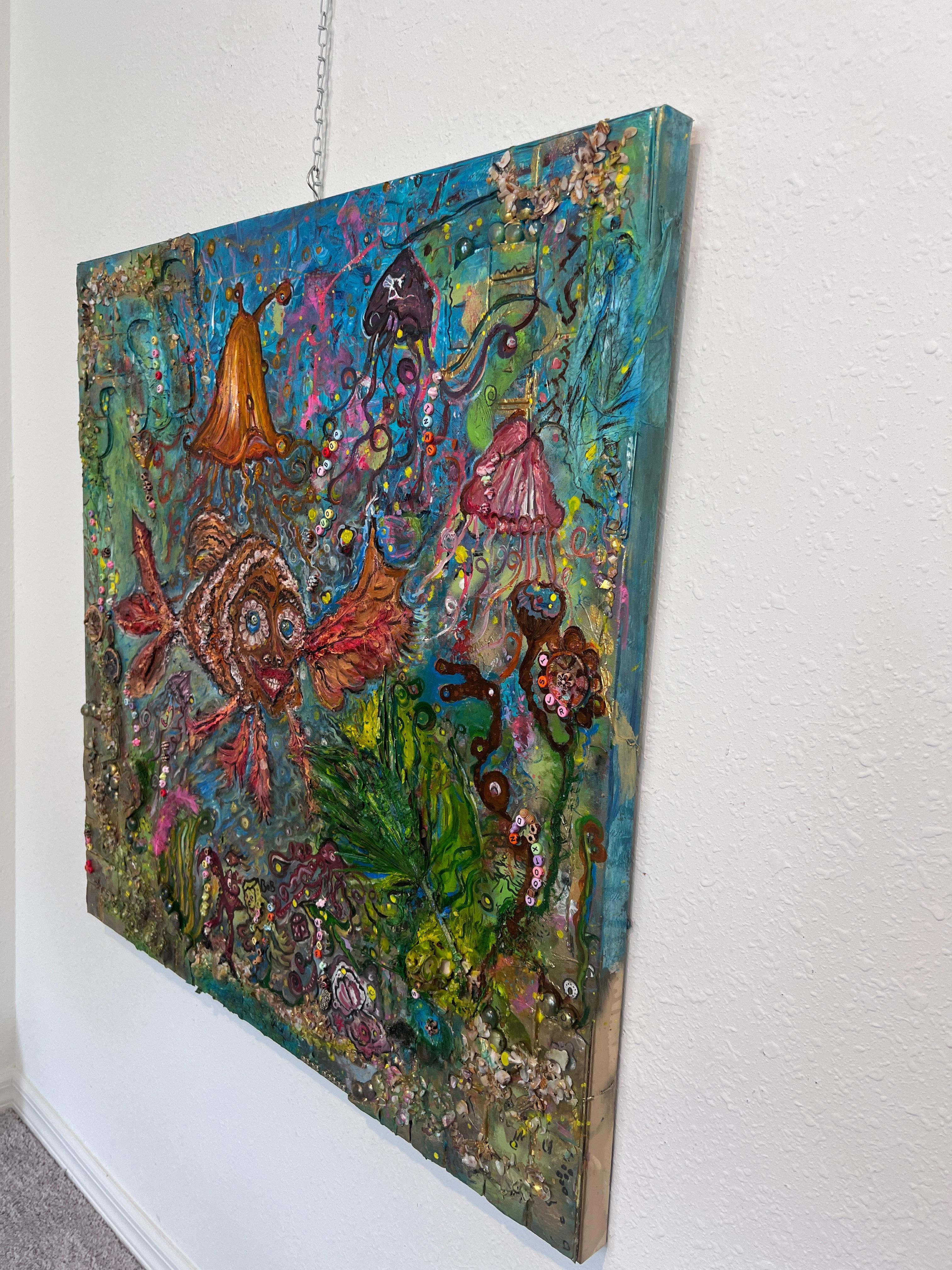 Large Textured Mixed Media Painting by Serg Graff – 