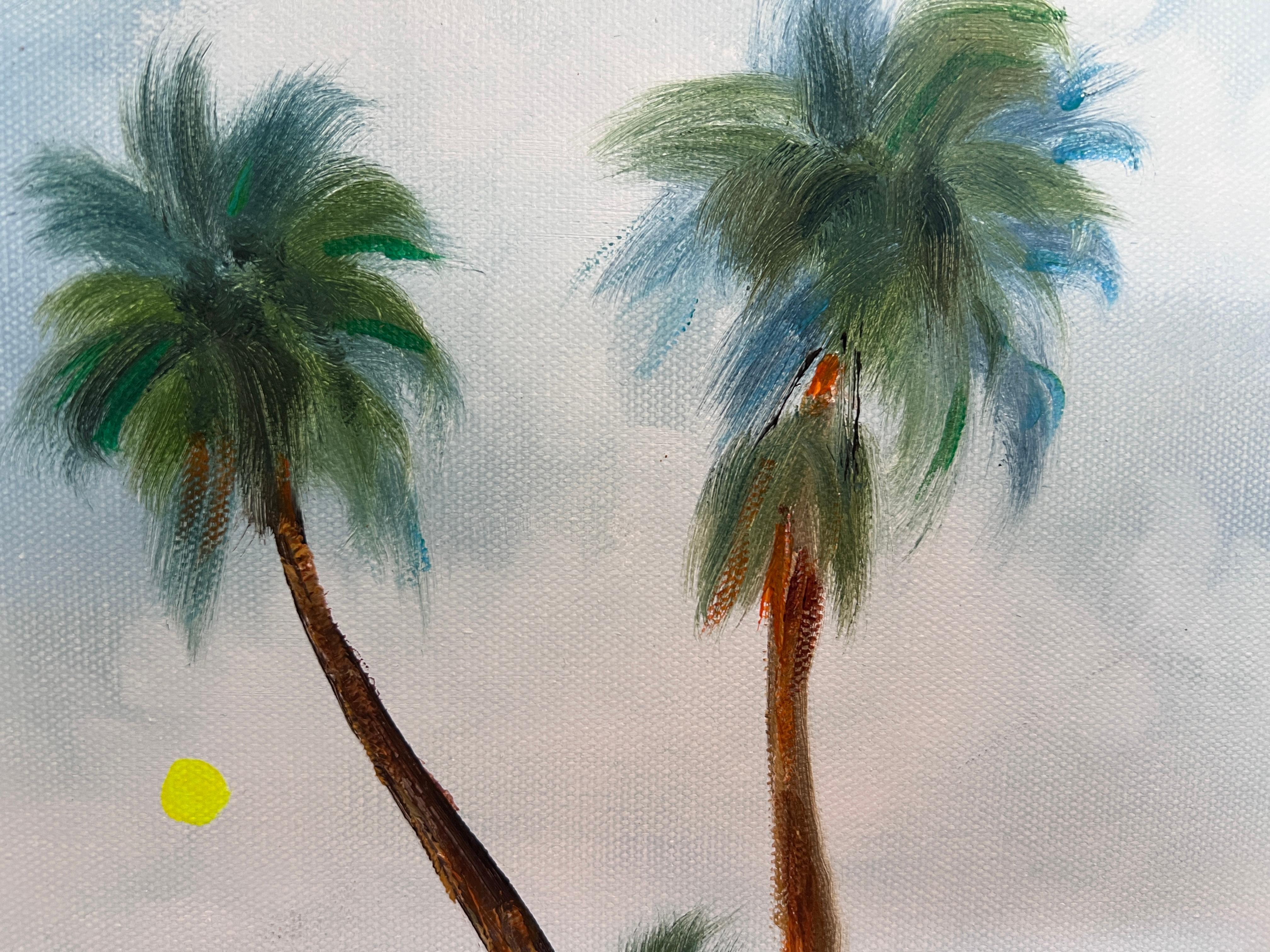 Magic Umbrella Beach Scene Painting by Serg Graff  Original Framed, COA For Sale 7