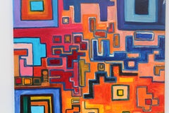 Modern Abstract Painting on Canvas “Labyrinth” by Serg Graff  COA  Signed