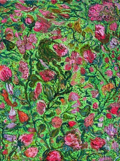 Pittura astratta su tela unica nel suo genere di Serg Graff "Edera in fiore", COA