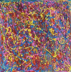 Pintura abstracta única sobre lienzo de Serg Graff "Modern Vision", COA