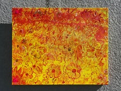 One-Of-A-Kind Abstract Painting on Canvas by Serg Graff " Sunspot Flowers" COA