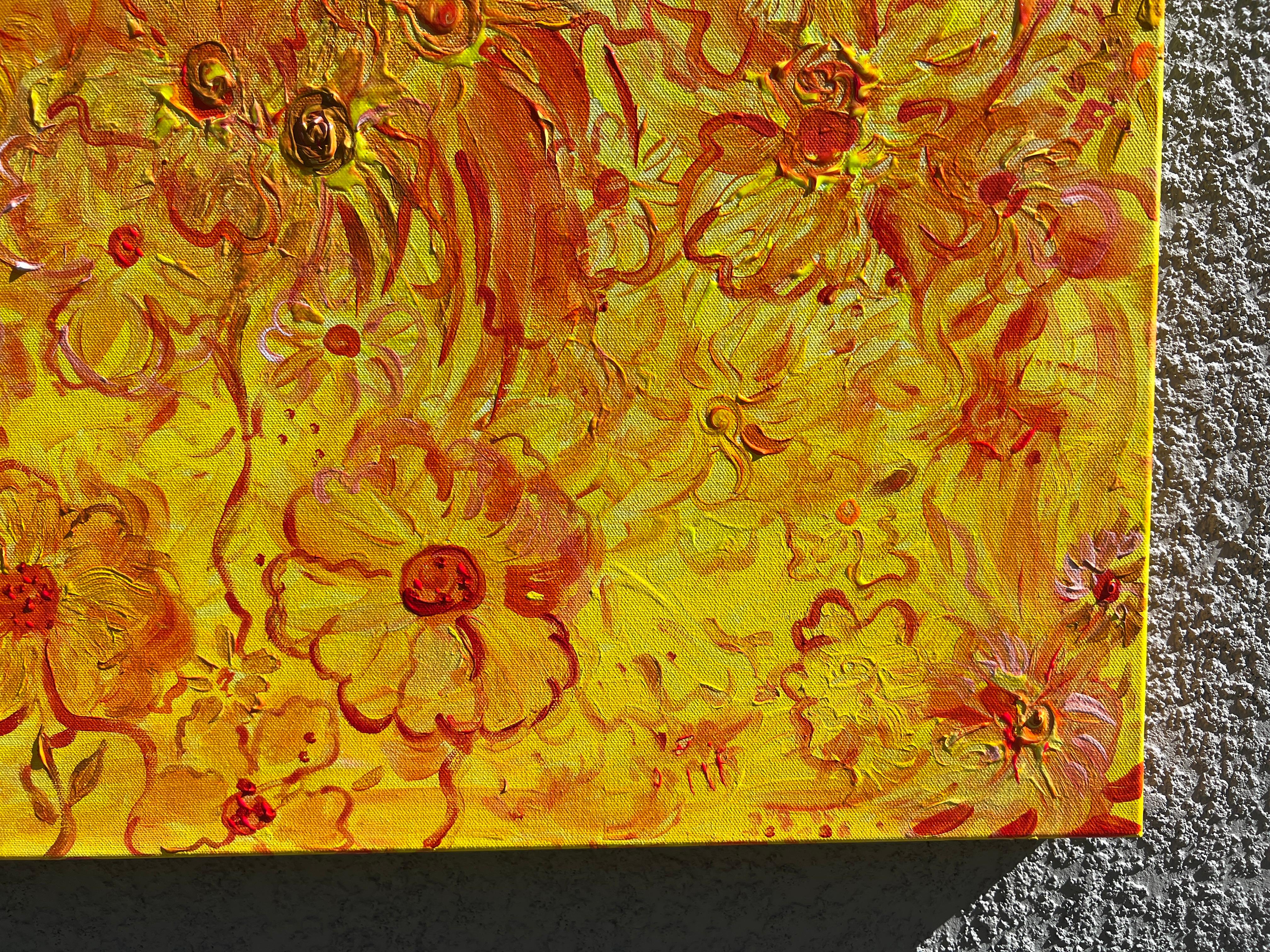 Peinture abstraite sur toile unique de Serg Graff « Sunspot Flowers » COA en vente 5