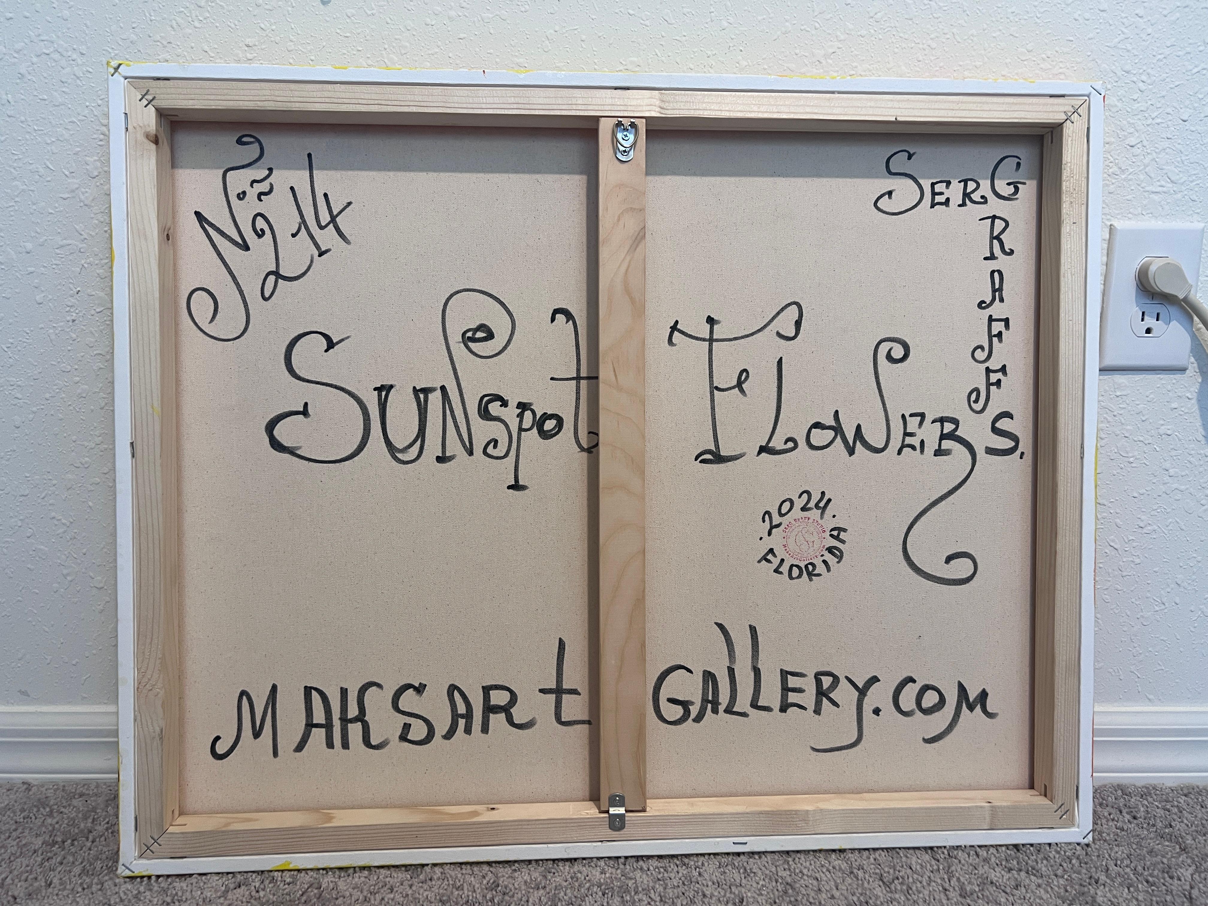 Peinture abstraite sur toile unique de Serg Graff « Sunspot Flowers » COA en vente 8