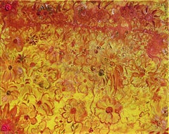 Pittura astratta su tela unica nel suo genere di Serg Graff "Sunspot Flowers" COA