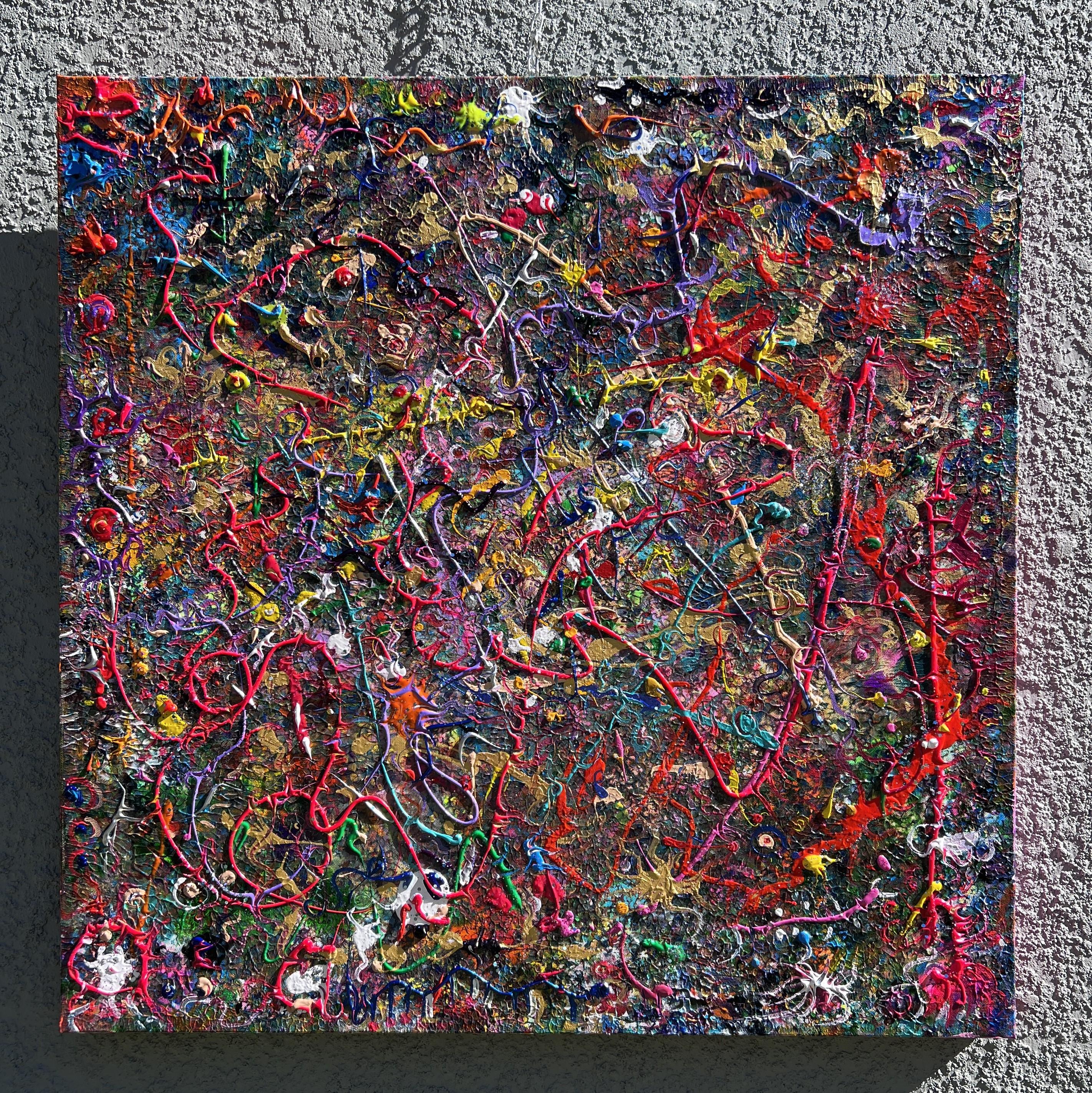 One-Of-A-Kind Large Abstract Painting on Canvas by Serg Graff 