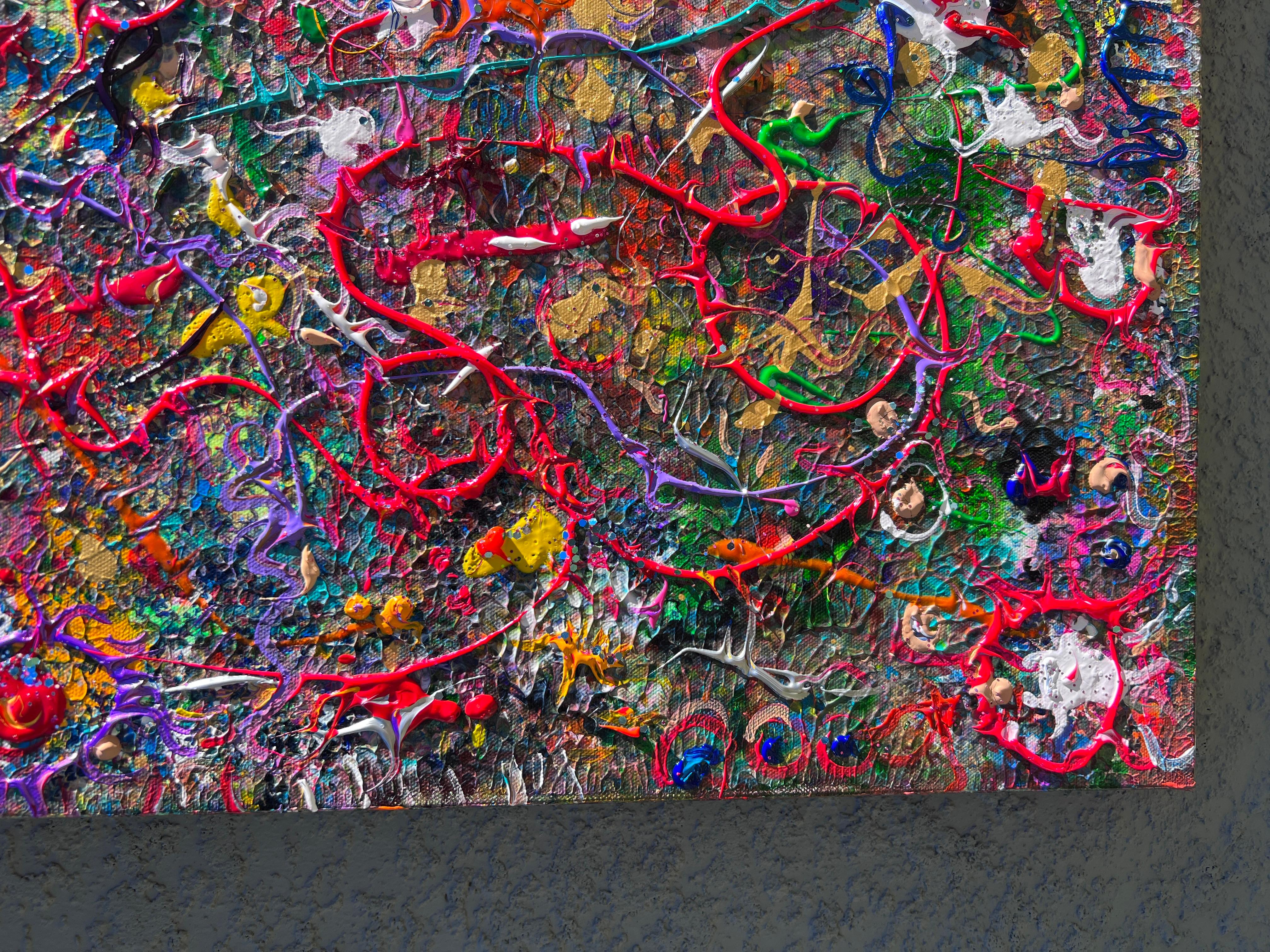 One-Of-A-Kind Large Abstract Painting on Canvas by Serg Graff 