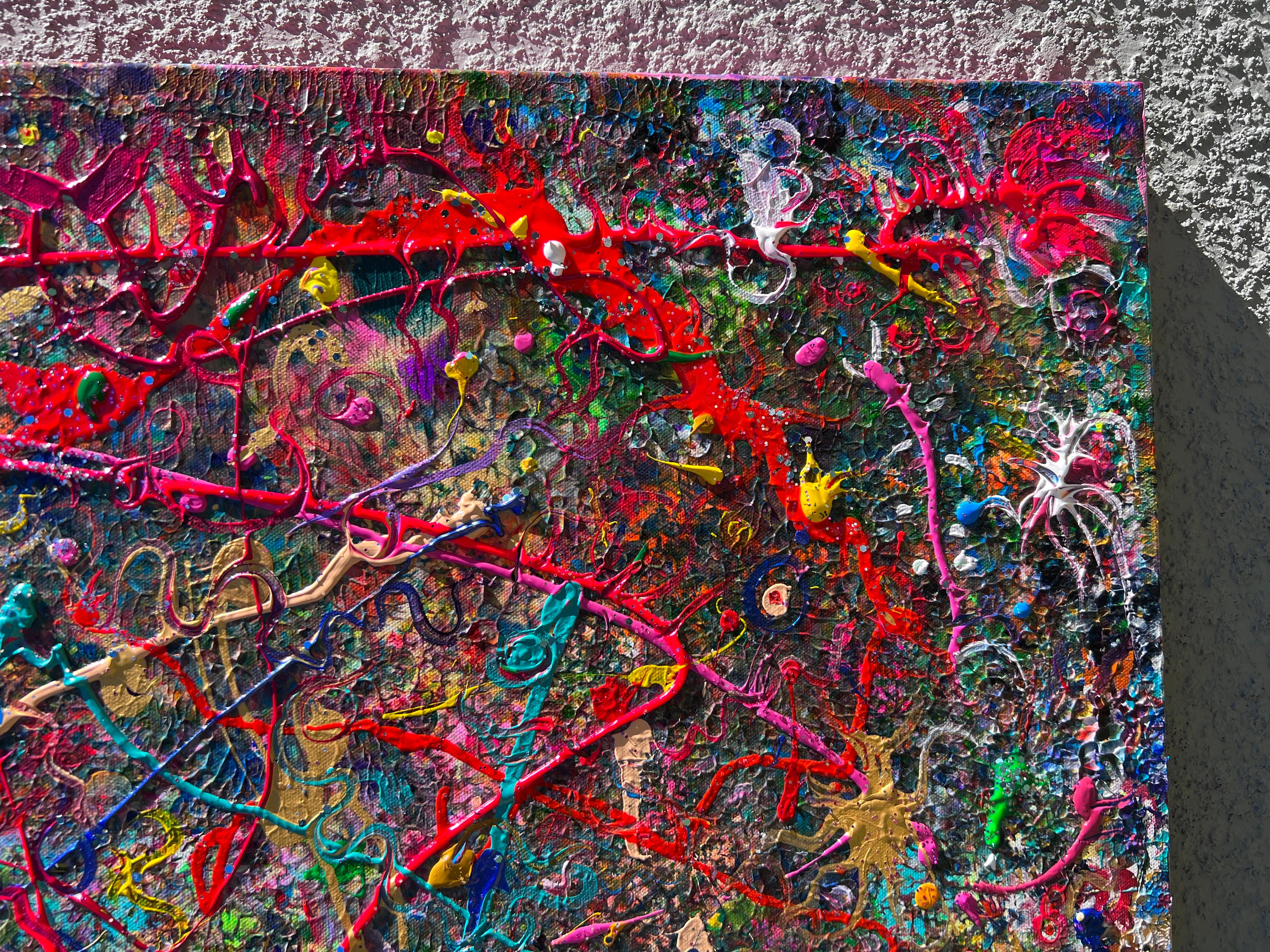 One-Of-A-Kind Large Abstract Painting on Canvas by Serg Graff 