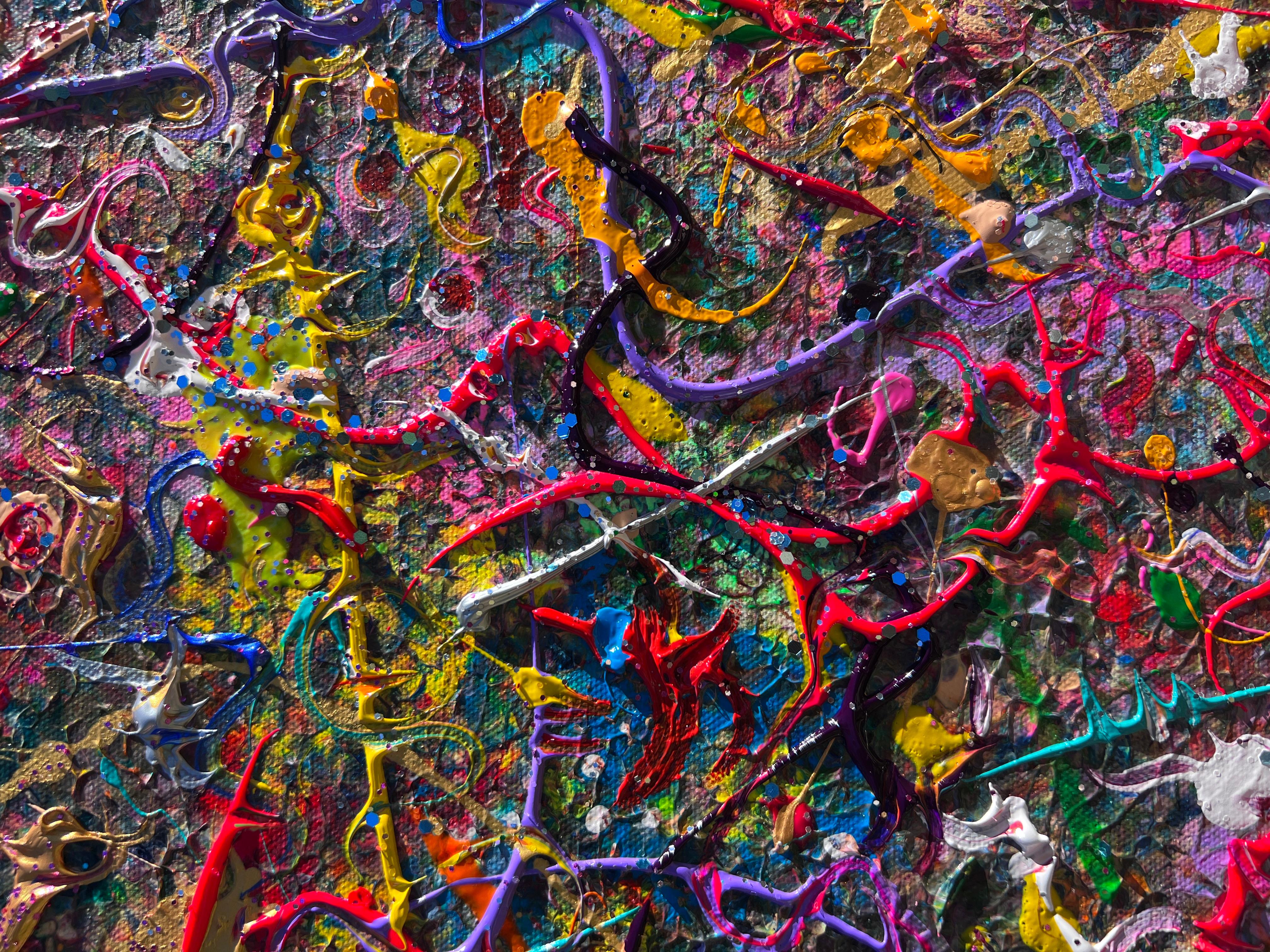 One-Of-A-Kind Large Abstract Painting on Canvas by Serg Graff 