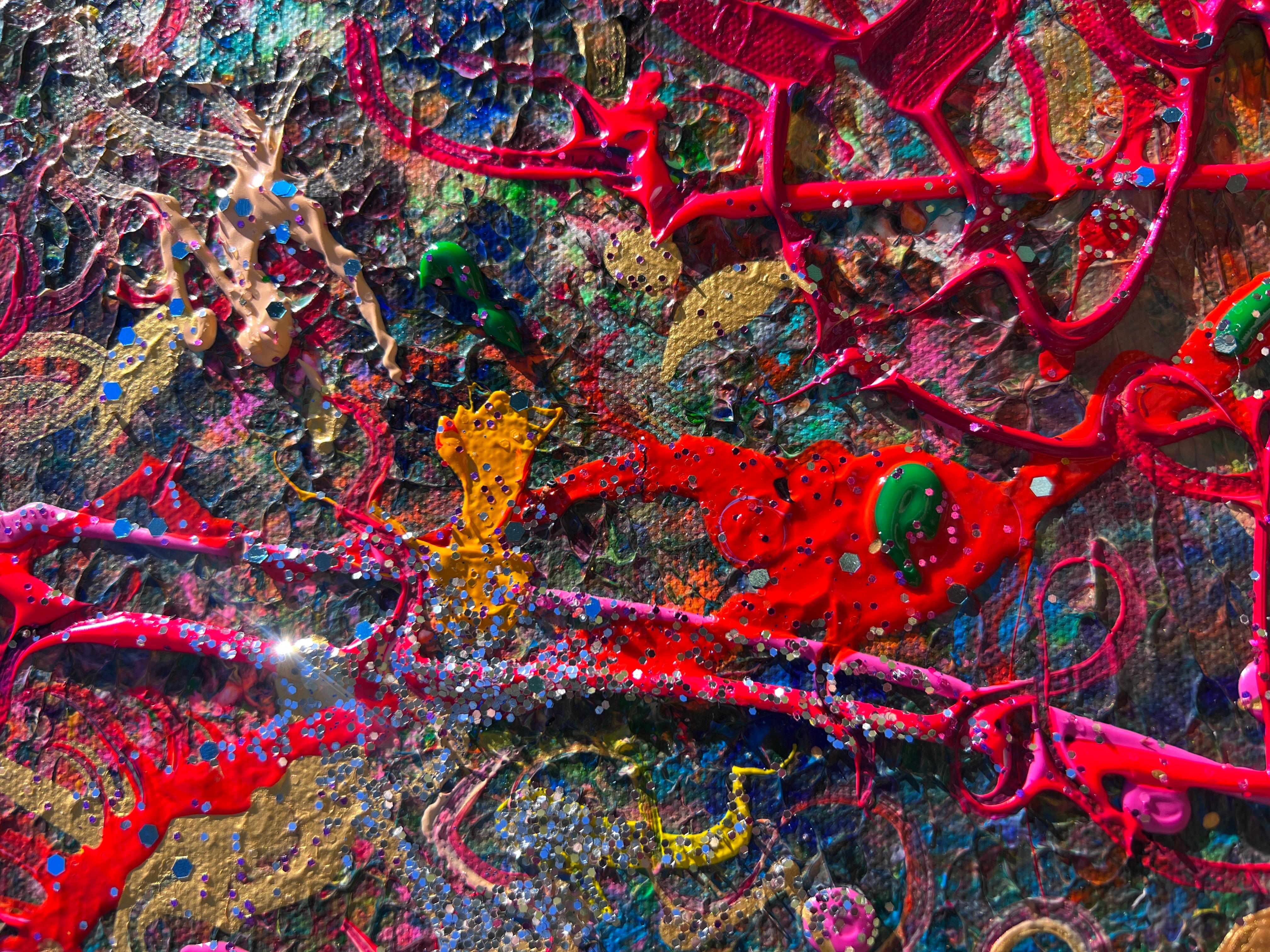 One-Of-A-Kind Large Abstract Painting on Canvas by Serg Graff 