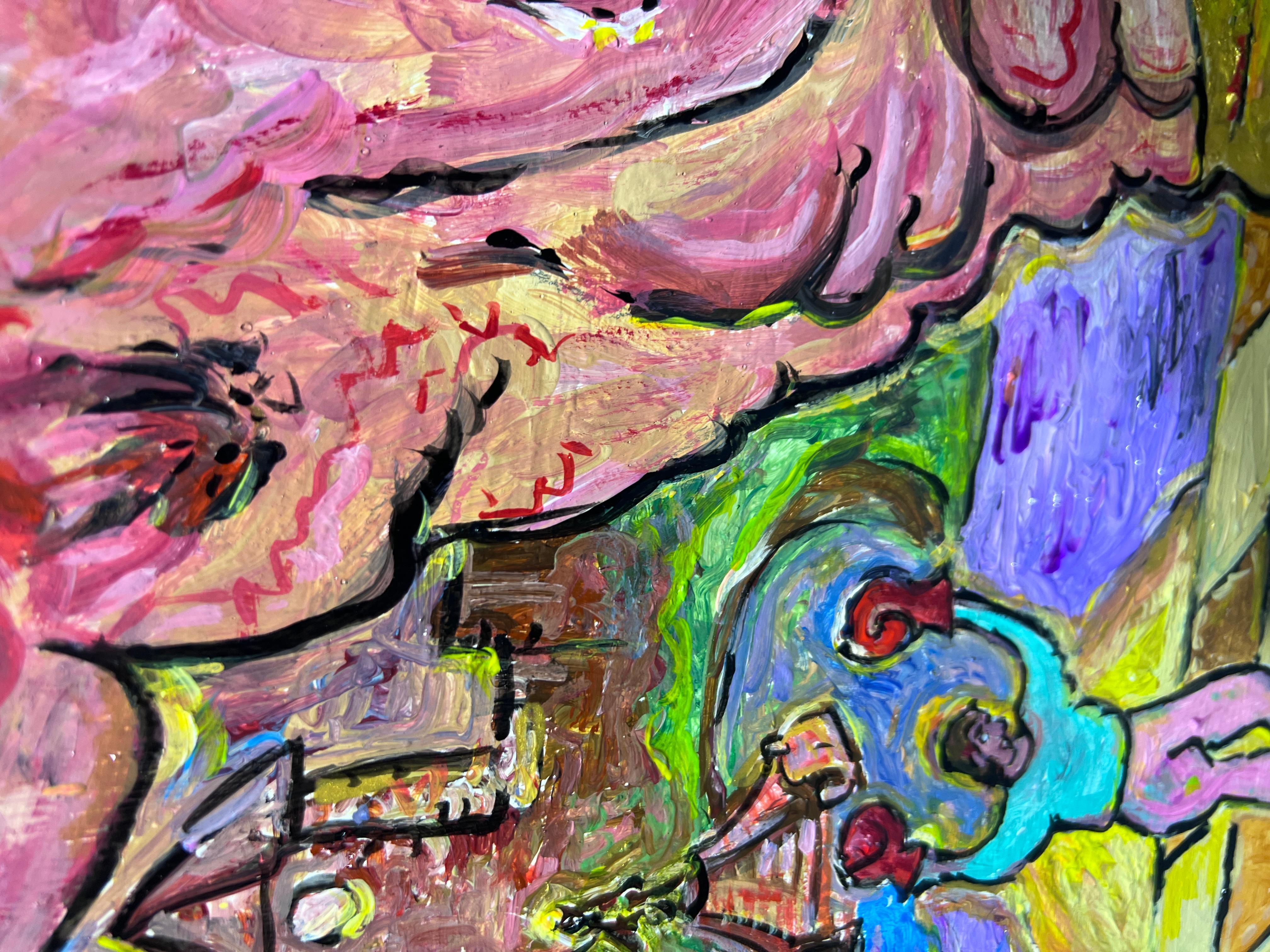 One-Of-A-Kind Large Painting on board by Serg Graff 