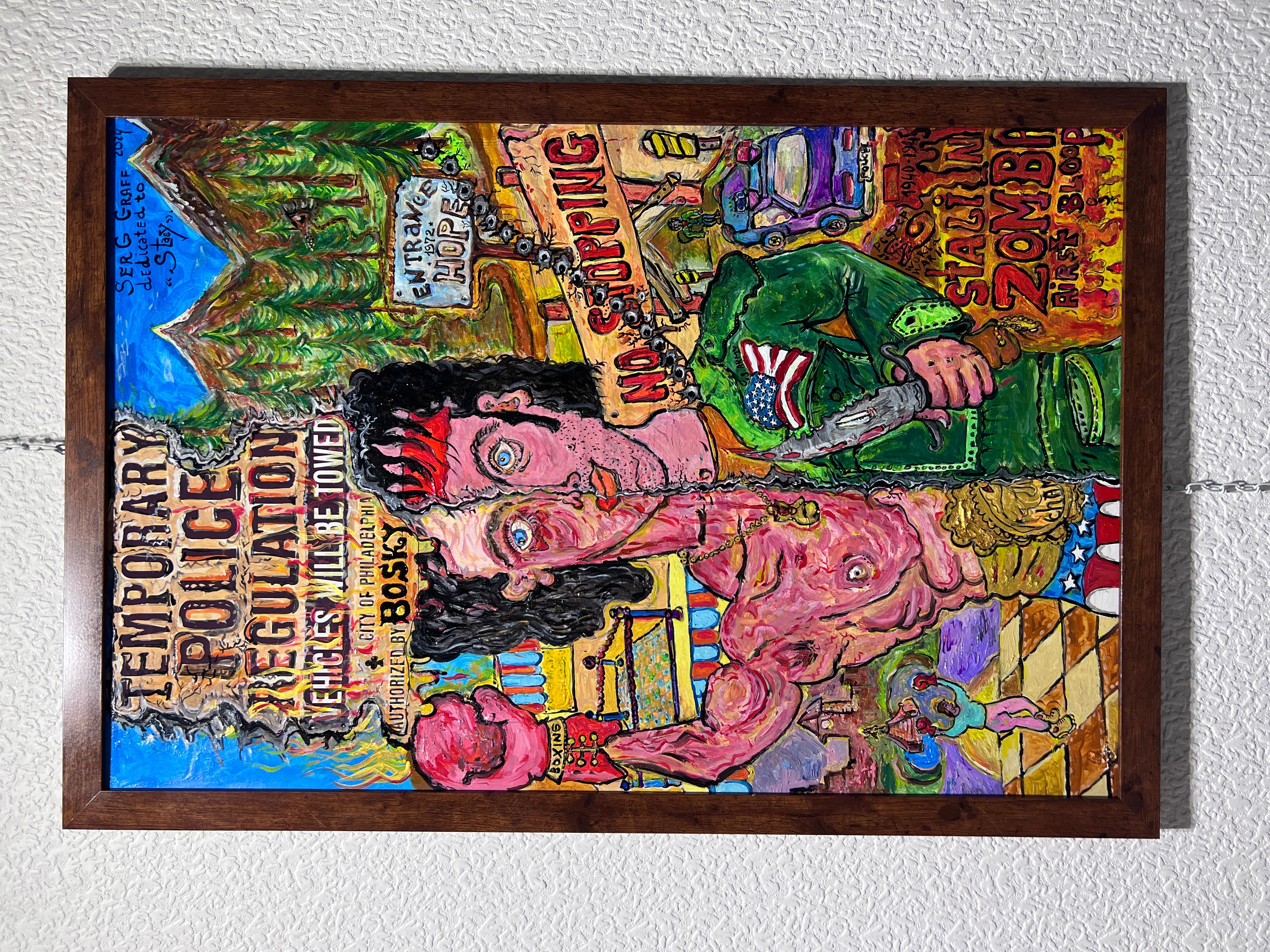 One-Of-A-Kind Large Painting on board by Serg Graff 