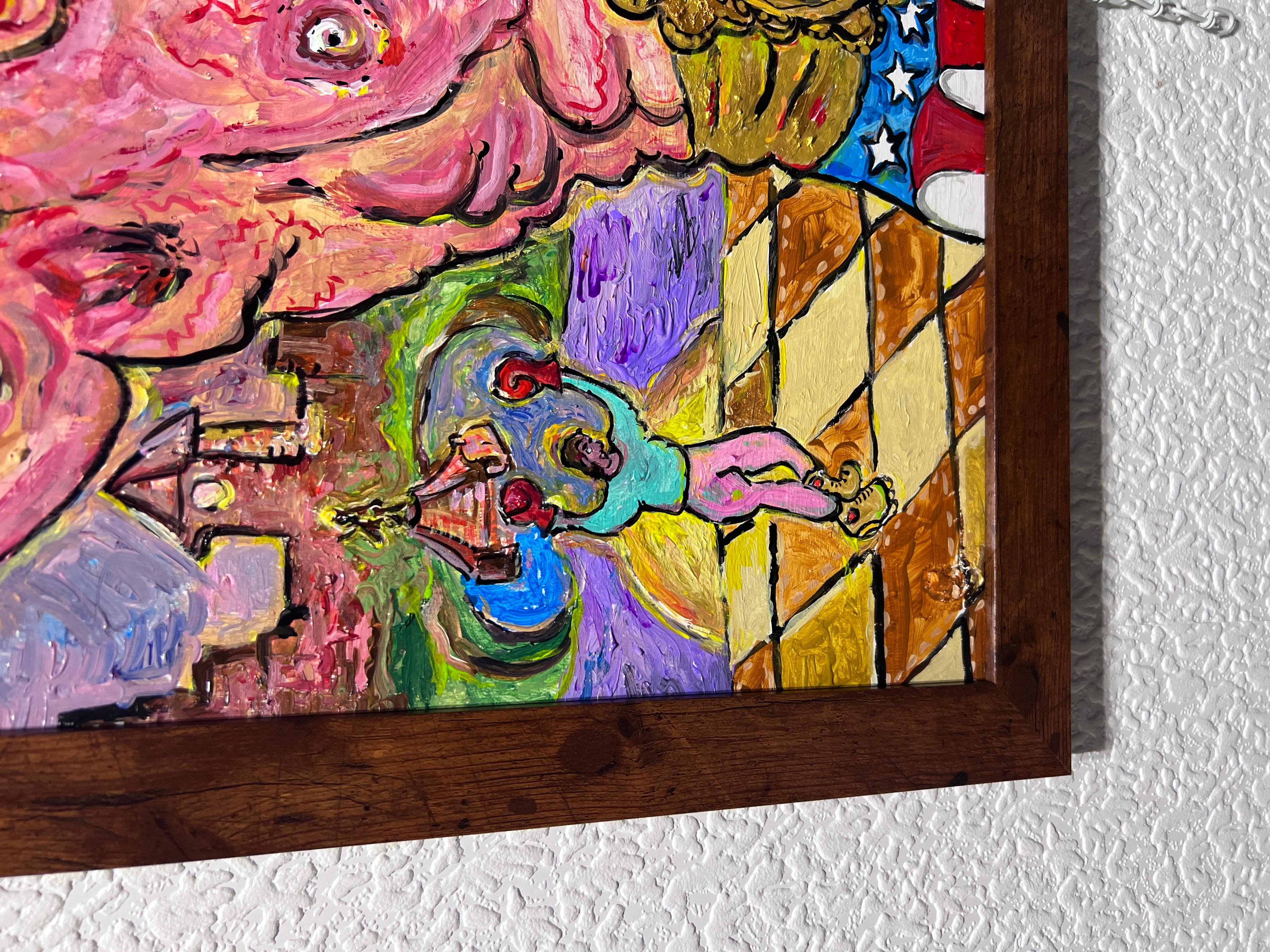 One-Of-A-Kind Large Painting on board by Serg Graff 