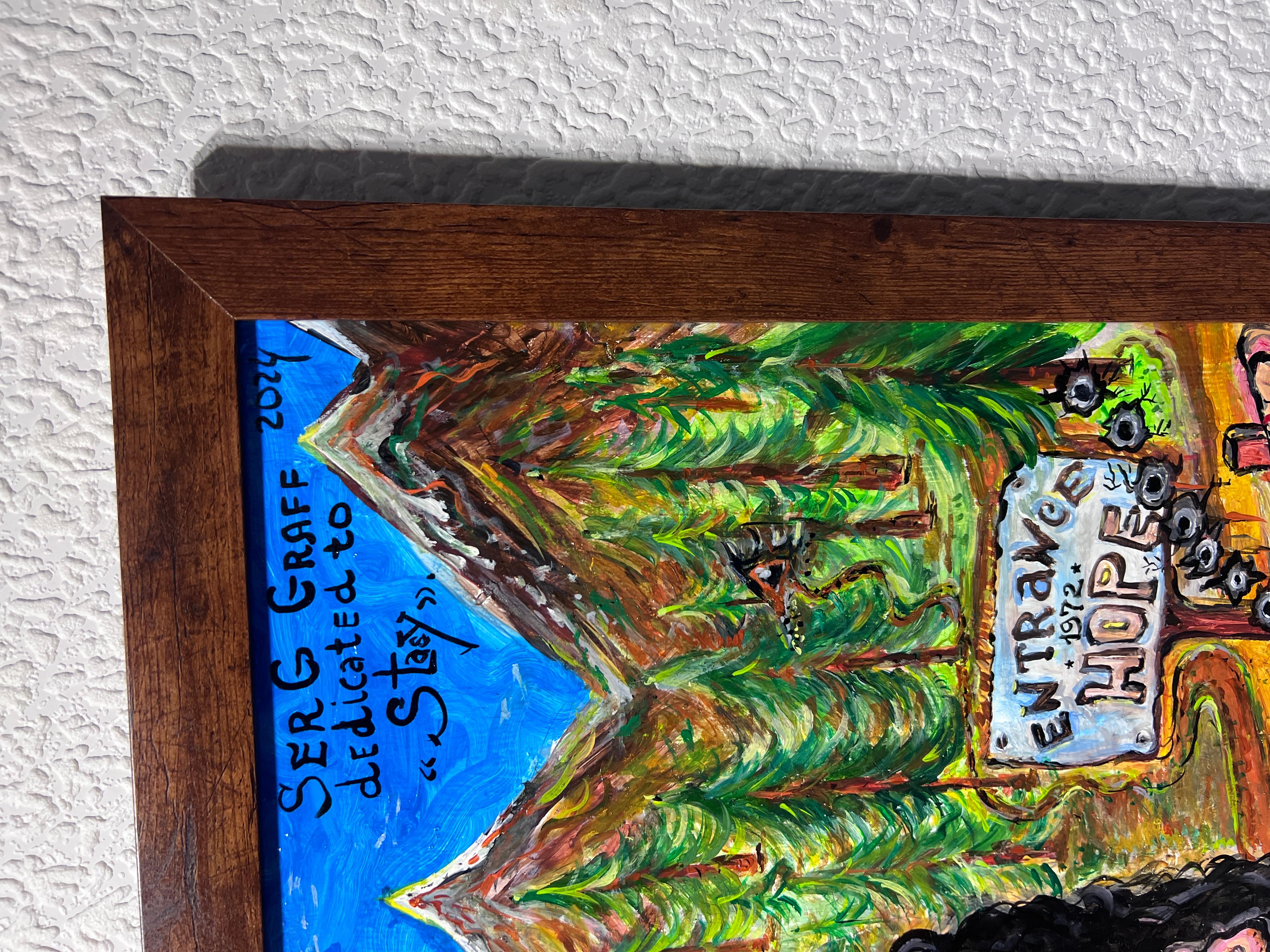 One-Of-A-Kind Large Painting on board by Serg Graff 