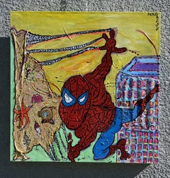 One-Of-A-Kind Large Painting on canvas by Serg Graff "Spider-Man". COA attached