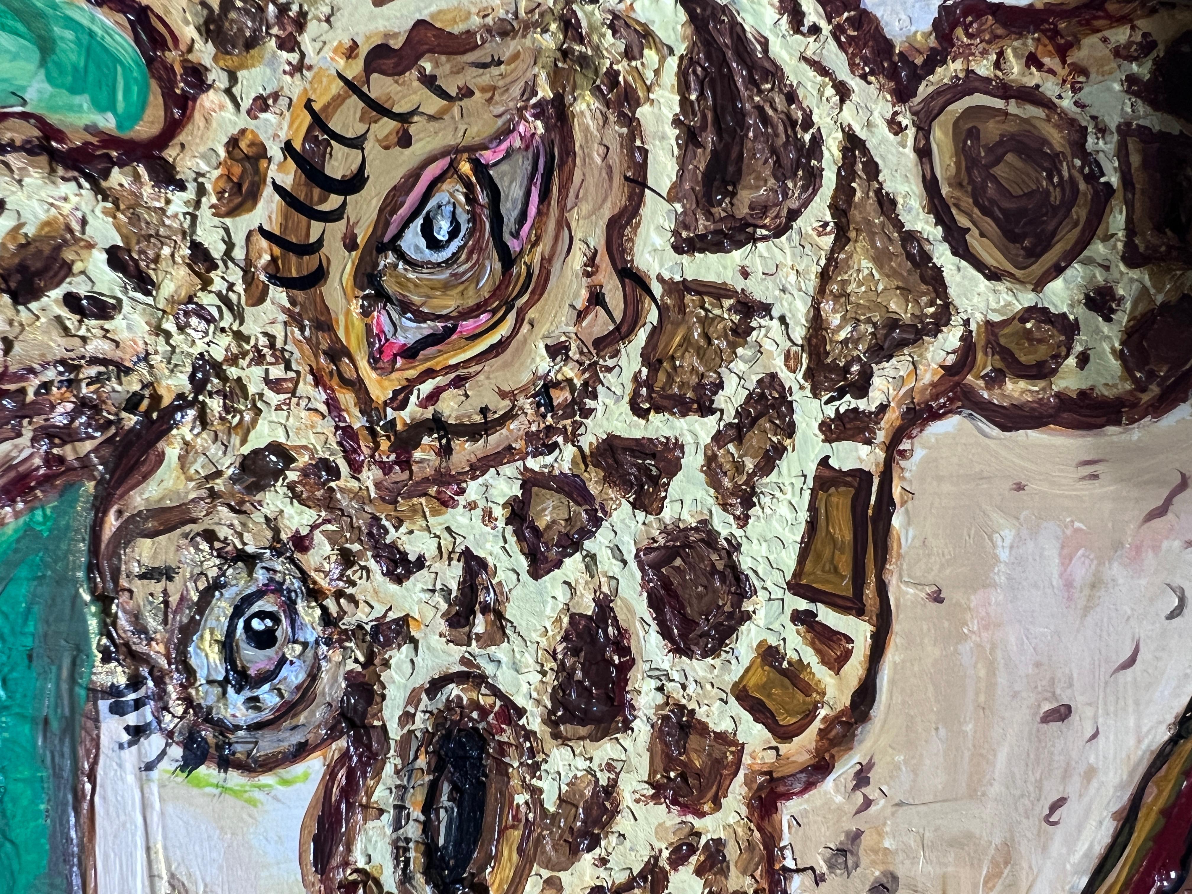 Einzigartiges Gemälde auf Karton mit dem Titel „Hungry Giraffe“ von Serg Graff, COA im Angebot 8